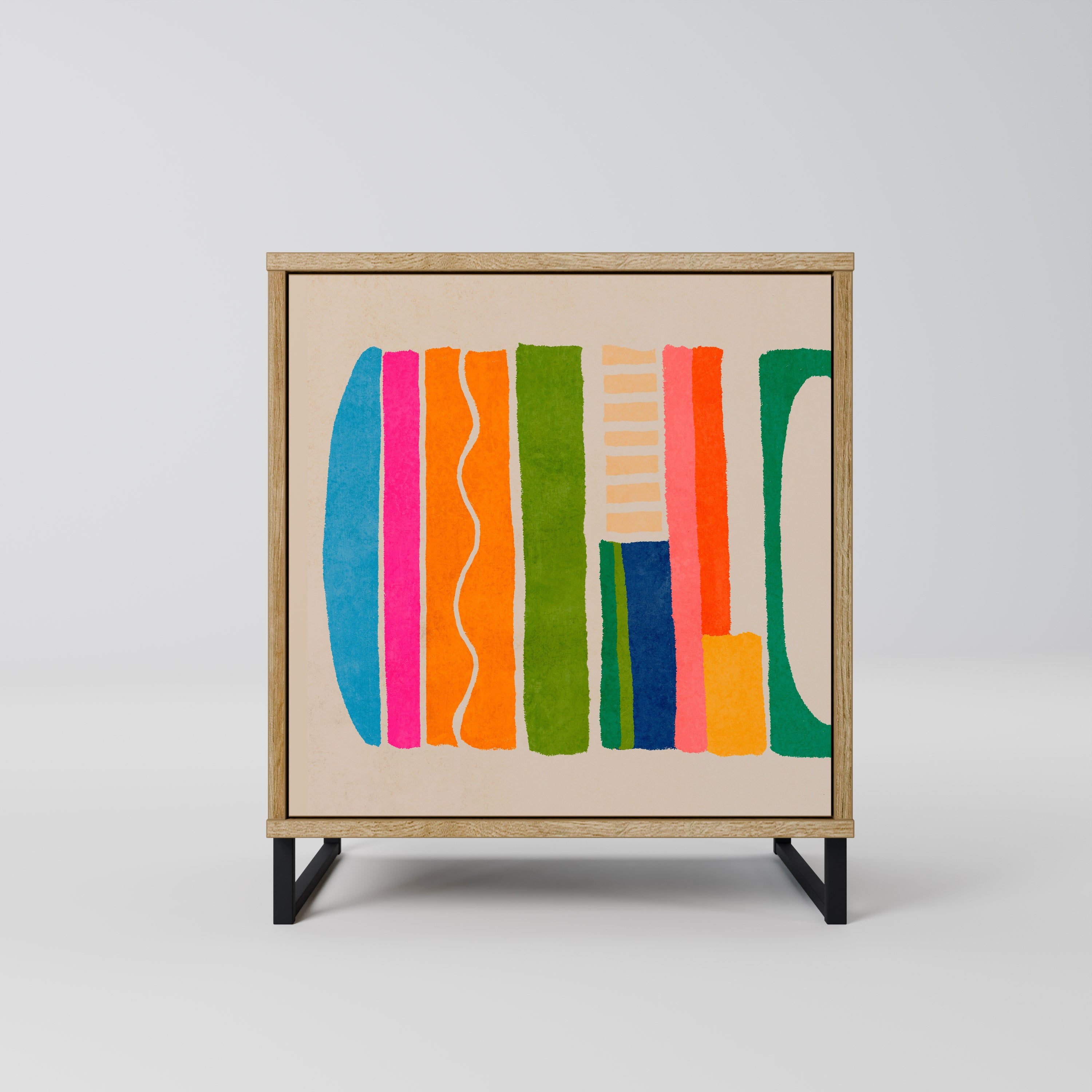 GEOMETRIC SHINE Komoda 1-drzwiowa korpus Dąb Riva