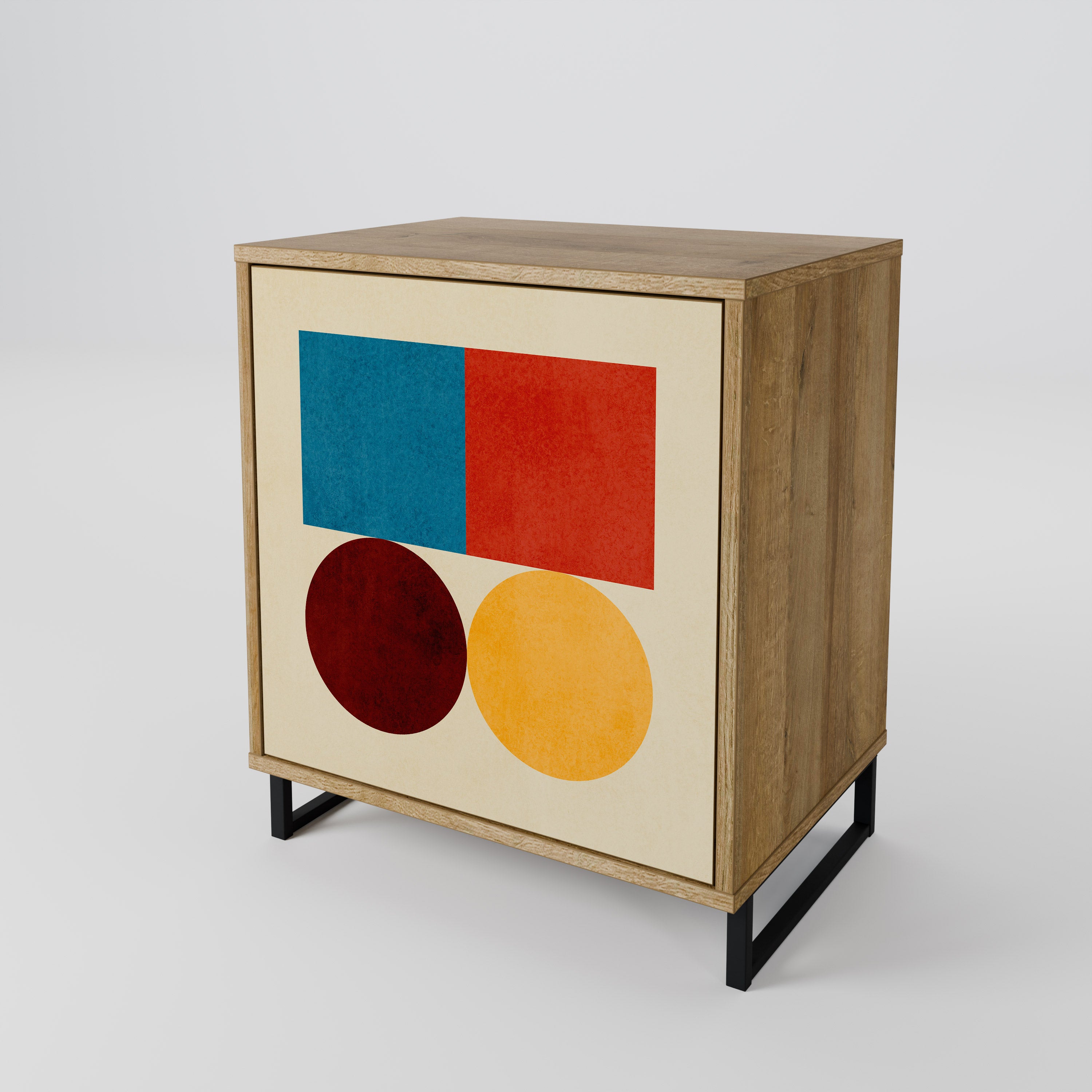 GEOMETRIC PUZZLE Komoda 1-drzwiowa korpus Dąb Riva