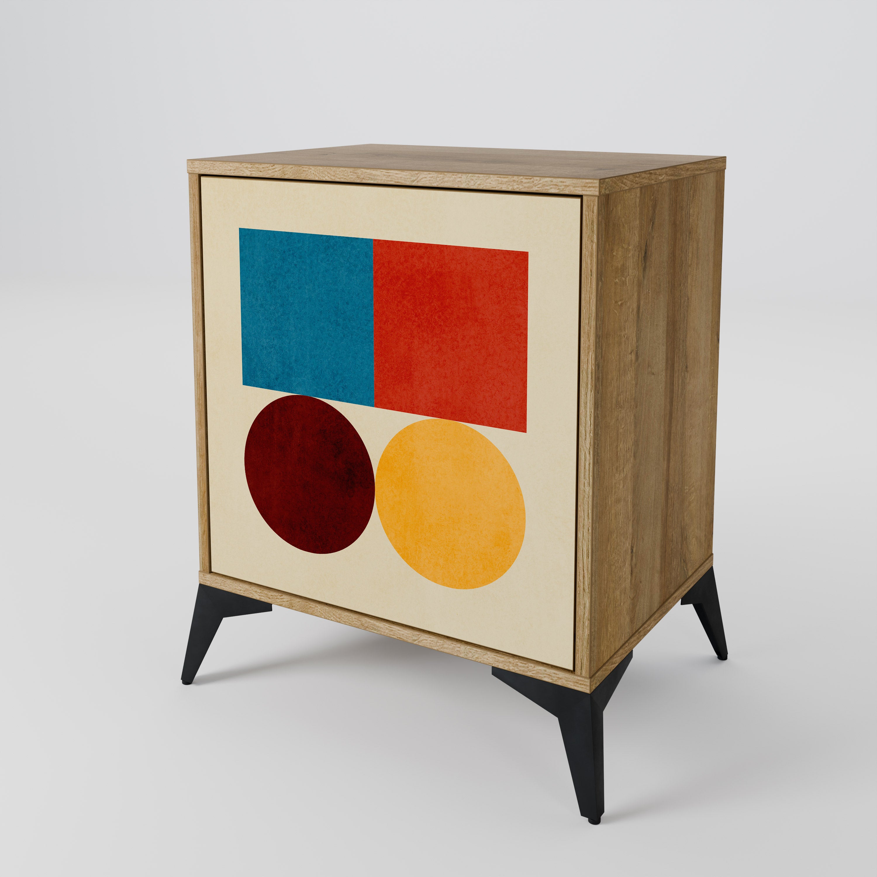 GEOMETRIC PUZZLE Komoda 1-drzwiowa korpus Dąb Riva