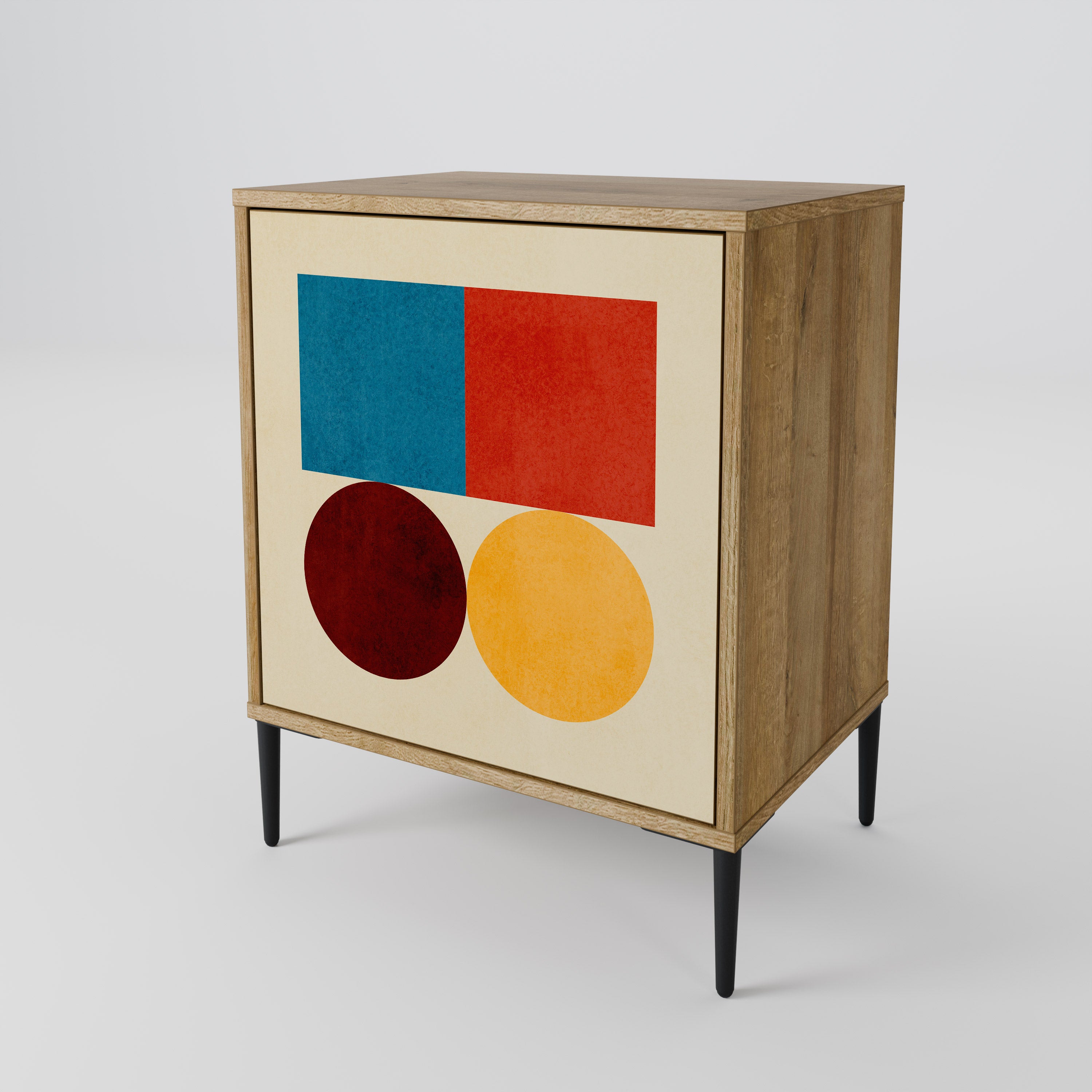 GEOMETRIC PUZZLE Komoda 1-drzwiowa korpus Dąb Riva