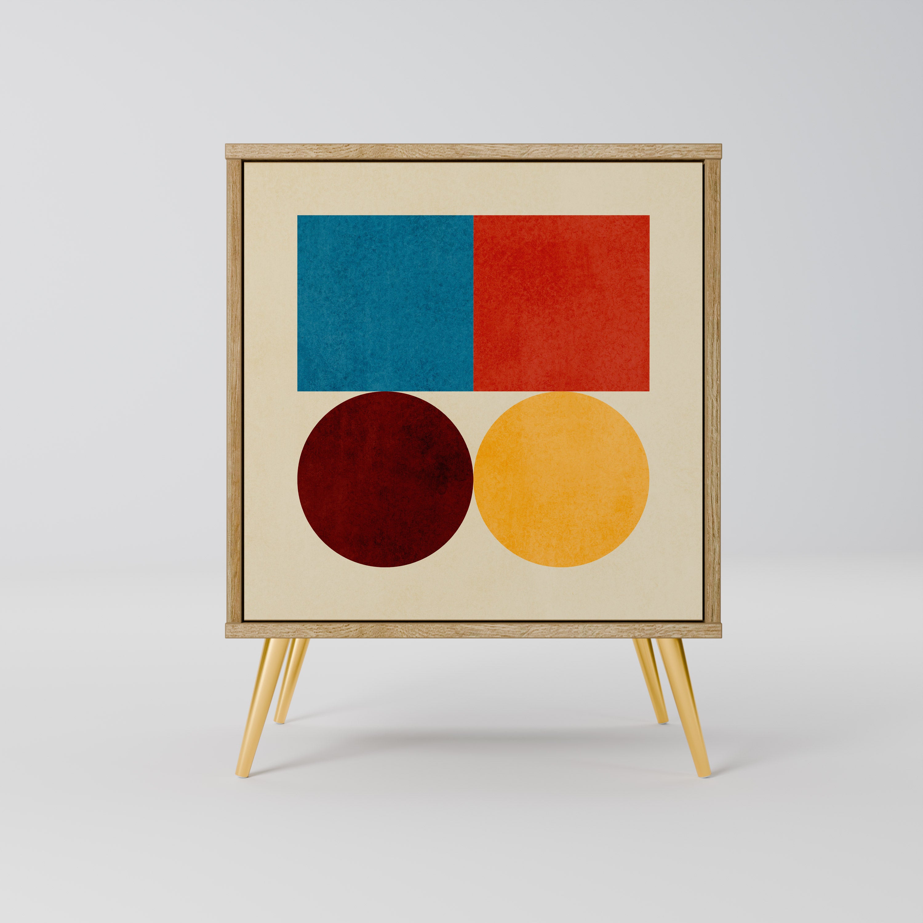 GEOMETRIC PUZZLE Komoda 1-drzwiowa korpus Dąb Riva