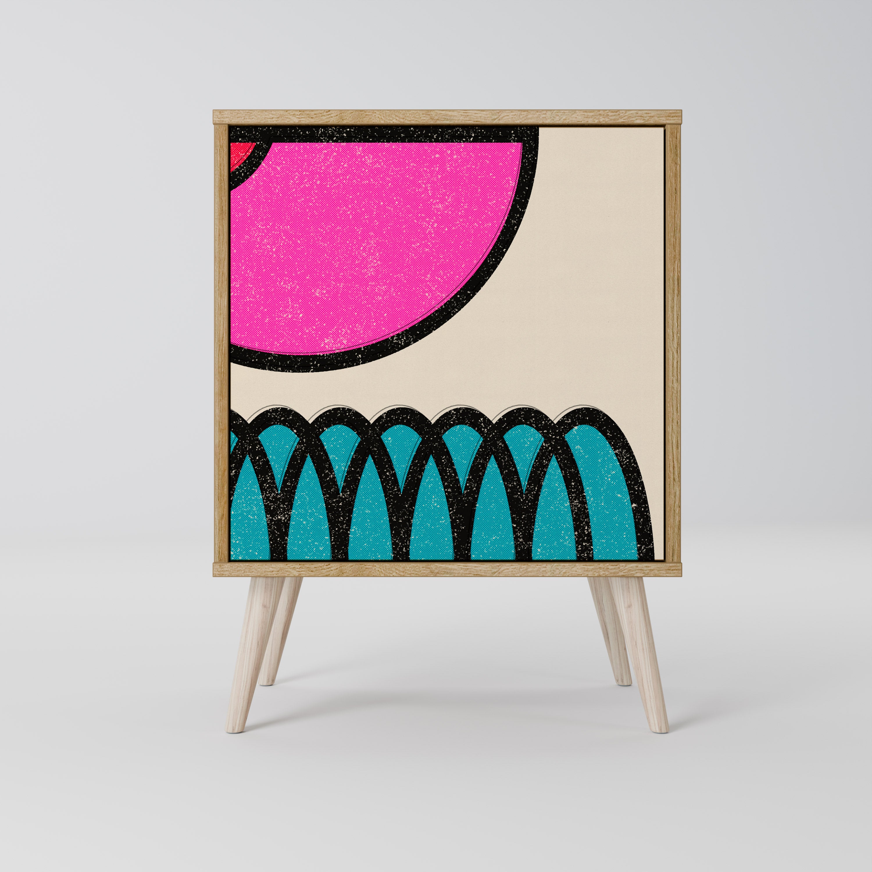 GEOMETRIC RHAPSODY Komoda 1-drzwiowa korpus Dąb Riva