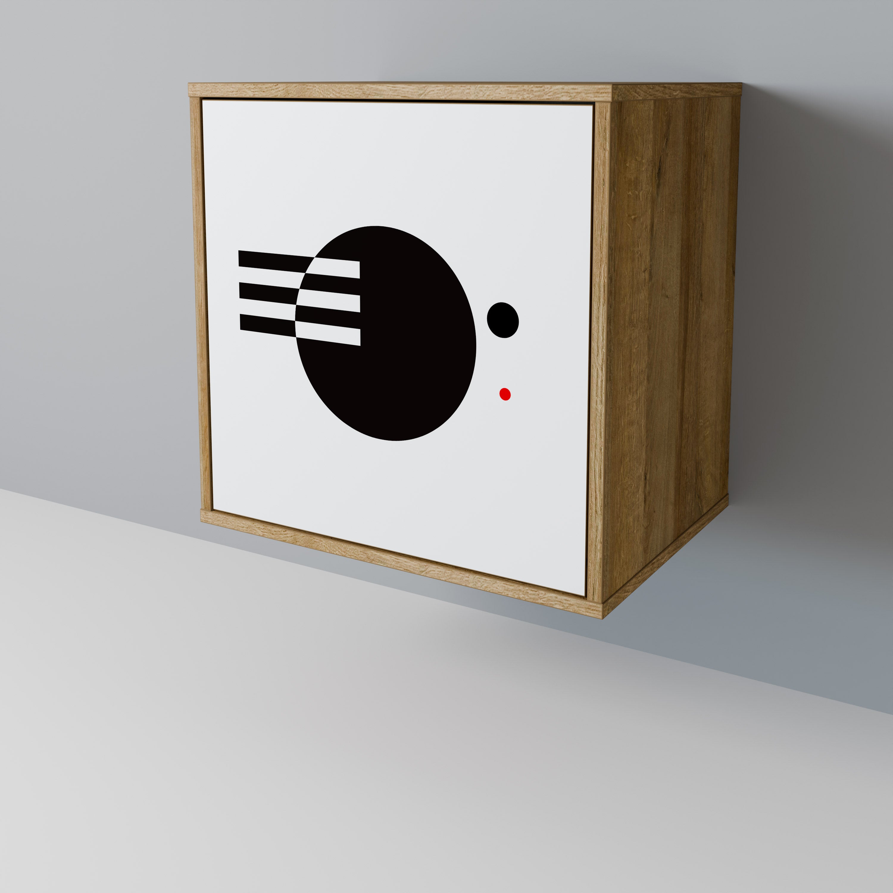 BLACK AND WHITE COMBINATION Komoda 1-drzwiowa korpus Dąb Riva