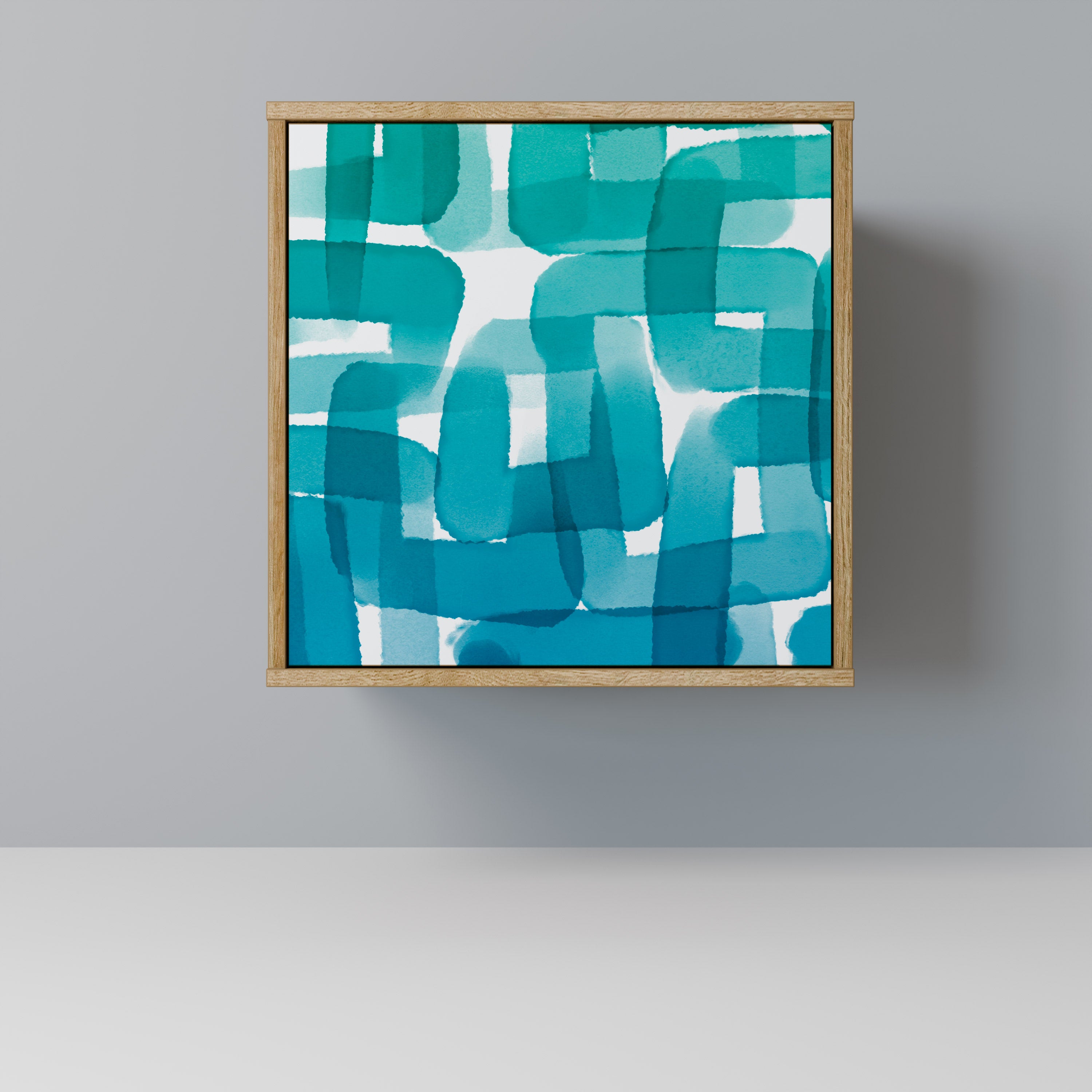 TURQUOISE RECTANGLES Komoda 1-drzwiowa korpus Dąb Riva