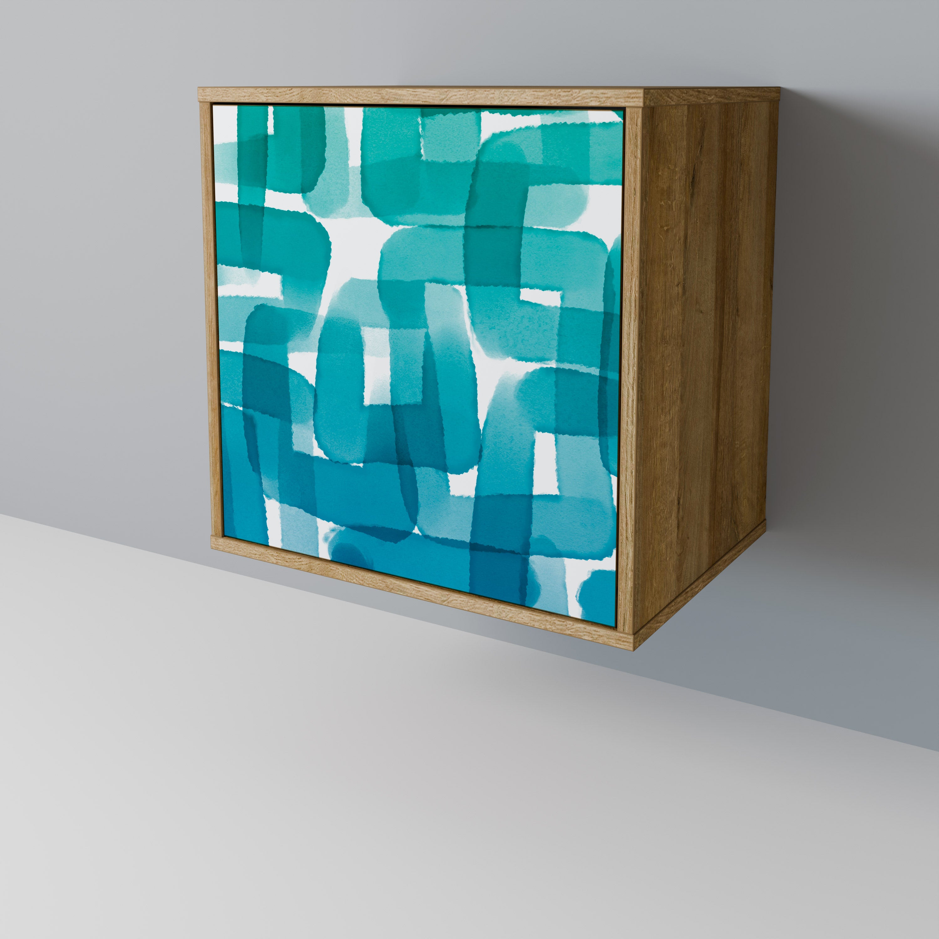 TURQUOISE RECTANGLES Komoda 1-drzwiowa korpus Dąb Riva