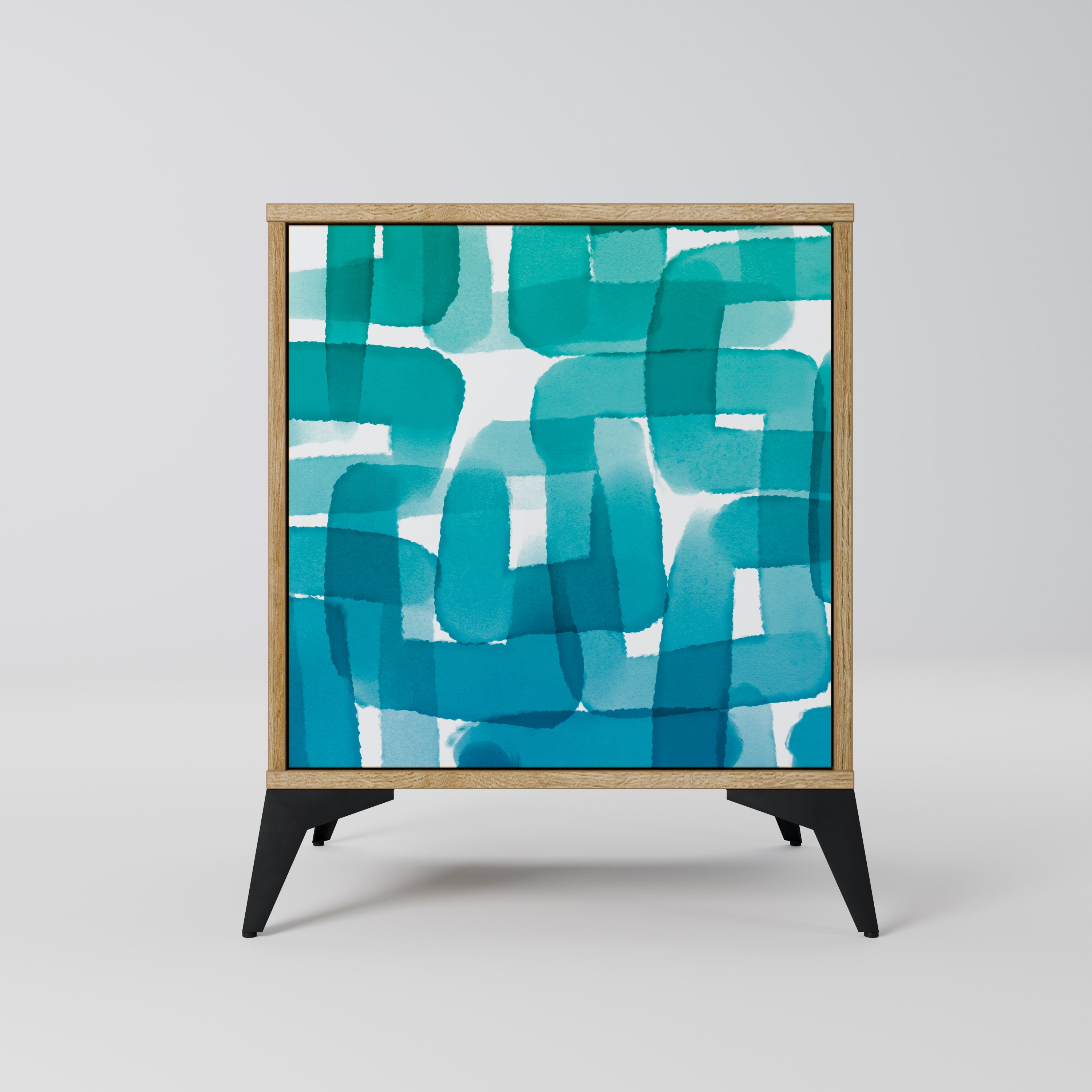 TURQUOISE RECTANGLES Komoda 1-drzwiowa korpus Dąb Riva