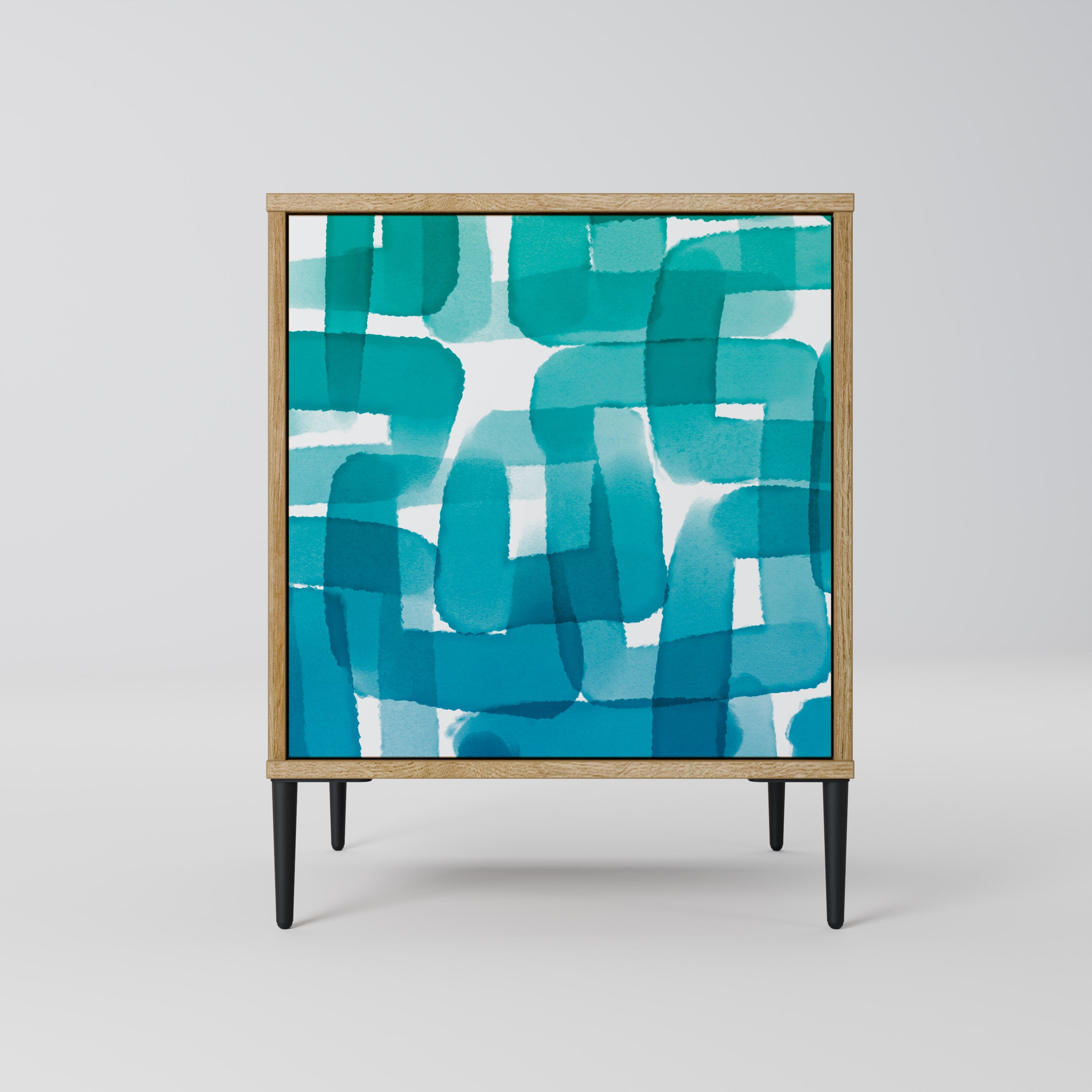 TURQUOISE RECTANGLES Komoda 1-drzwiowa korpus Dąb Riva