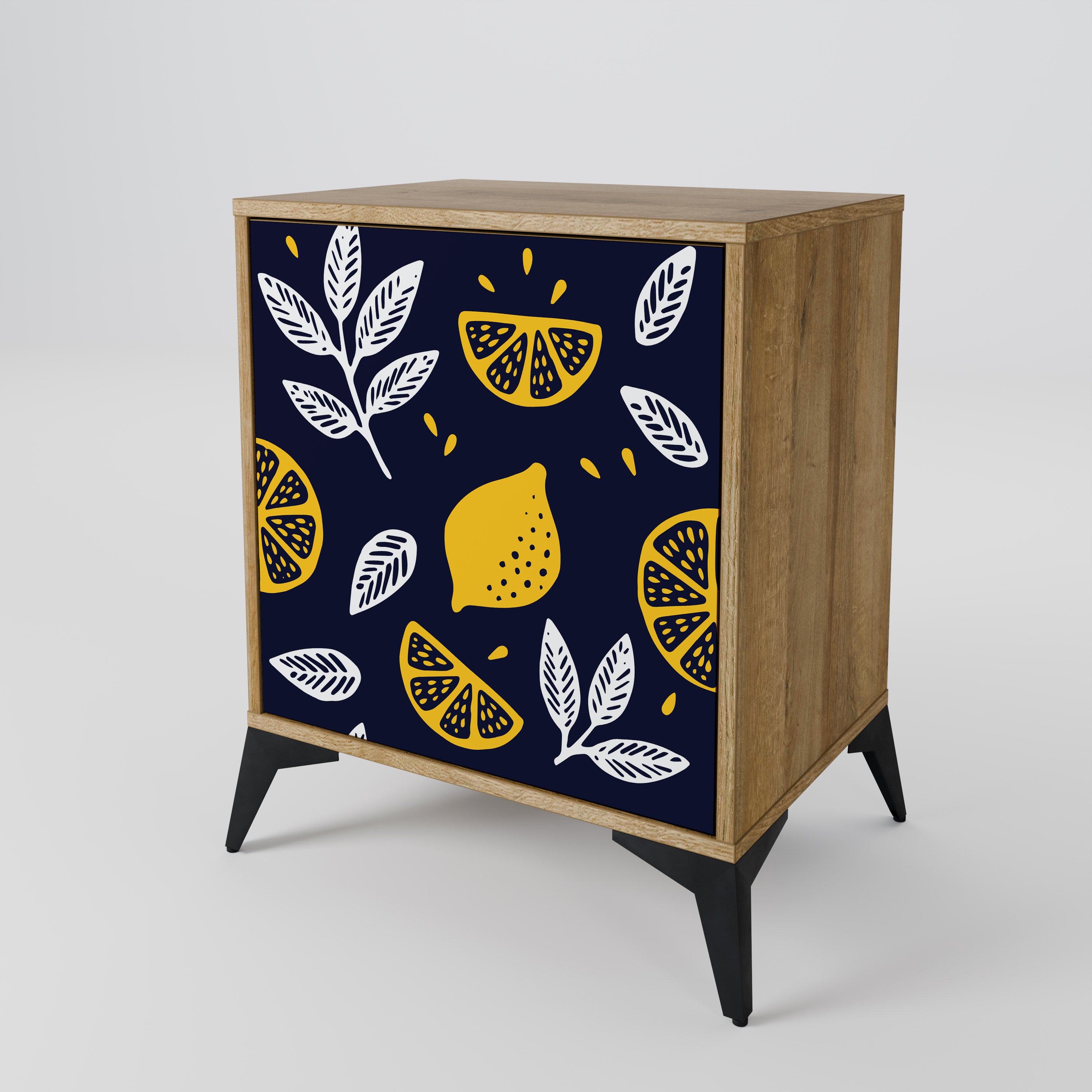 CITRUS BLACK AND WHITE Komoda 1-drzwiowa korpus Dąb Riva