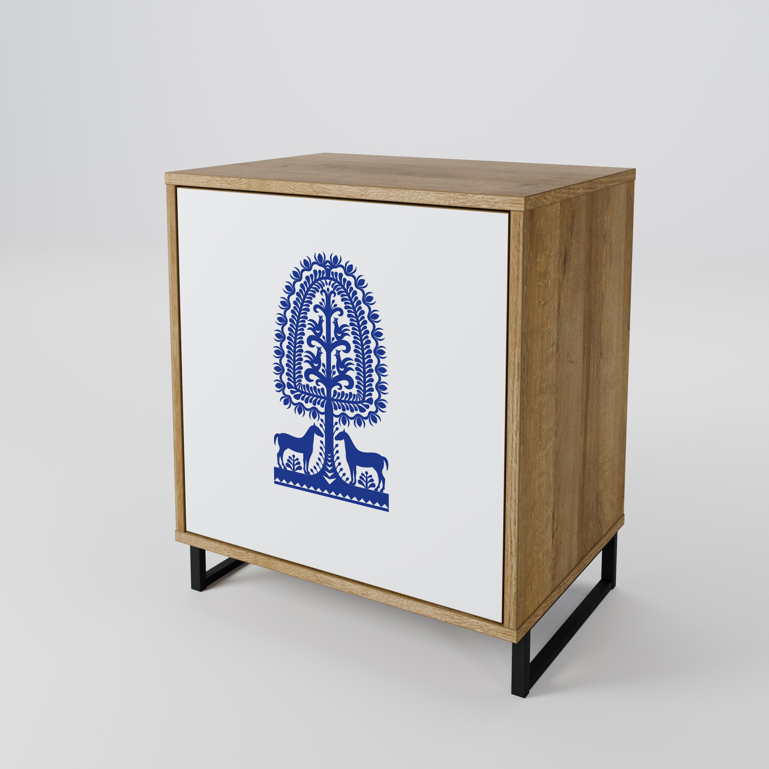 POLISH FOLK ART Komoda 1-drzwiowa korpus Dąb Riva