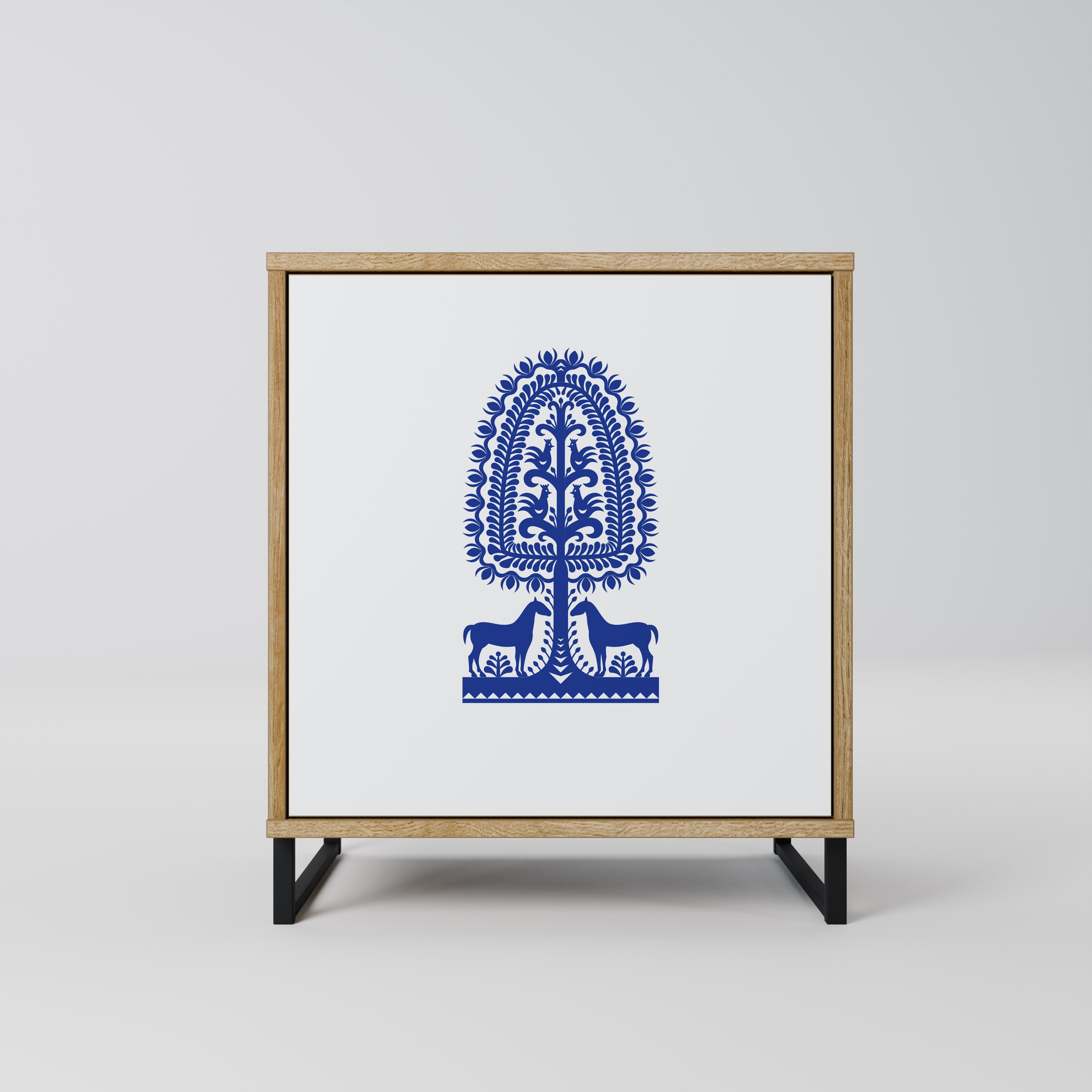 POLISH FOLK ART Komoda 1-drzwiowa korpus Dąb Riva