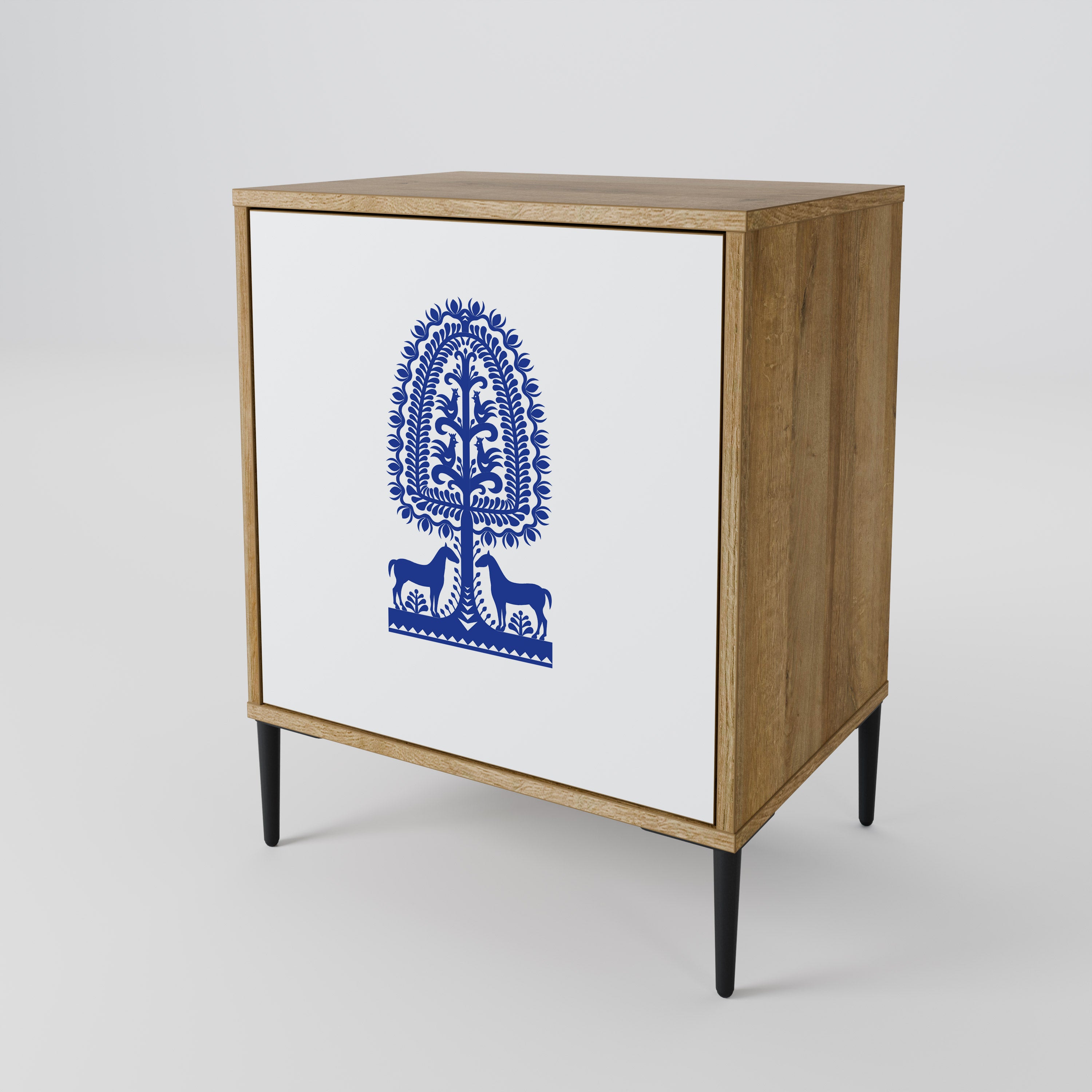 POLISH FOLK ART Komoda 1-drzwiowa korpus Dąb Riva