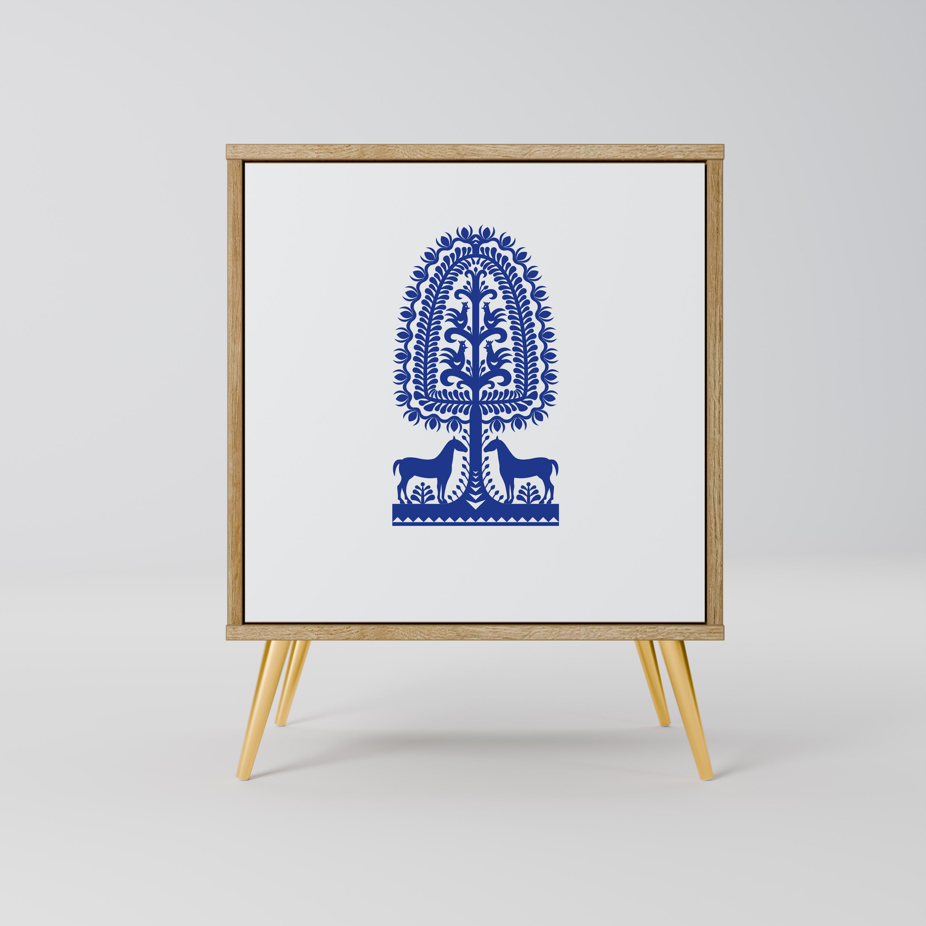 POLISH FOLK ART Komoda 1-drzwiowa korpus Dąb Riva