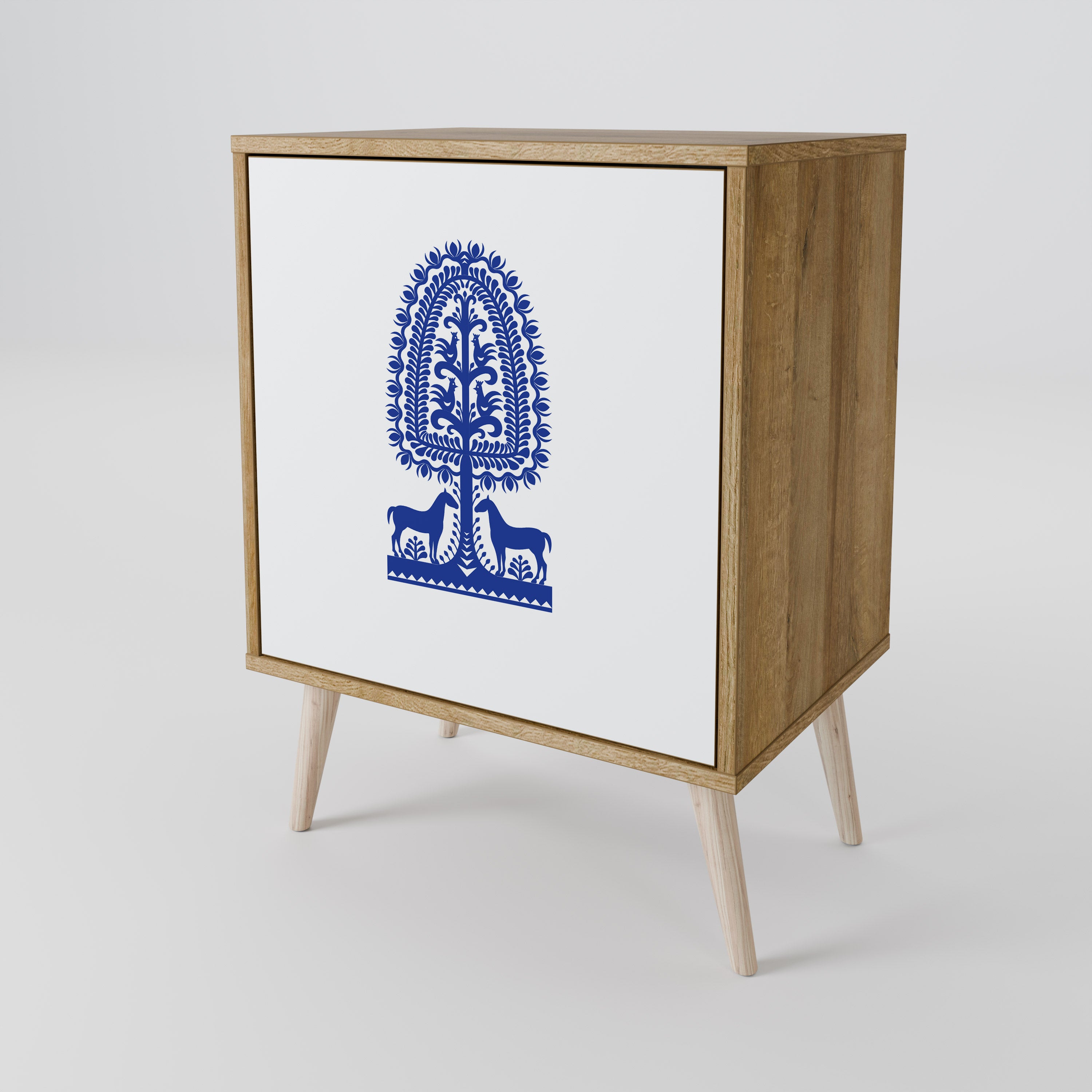 POLISH FOLK ART Komoda 1-drzwiowa korpus Dąb Riva