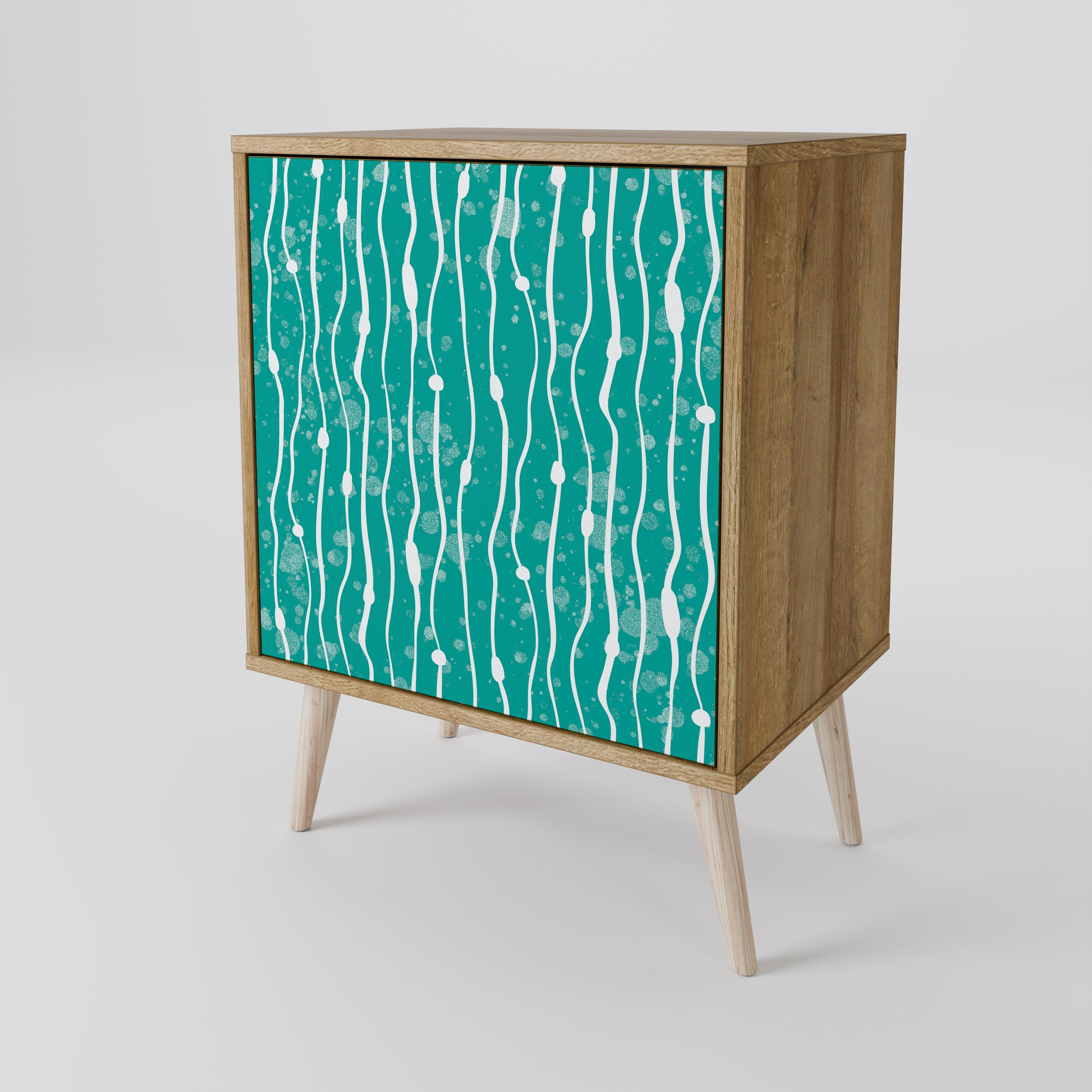 TURQUOISE RAIN Komoda 1-drzwiowa korpus Dąb Riva