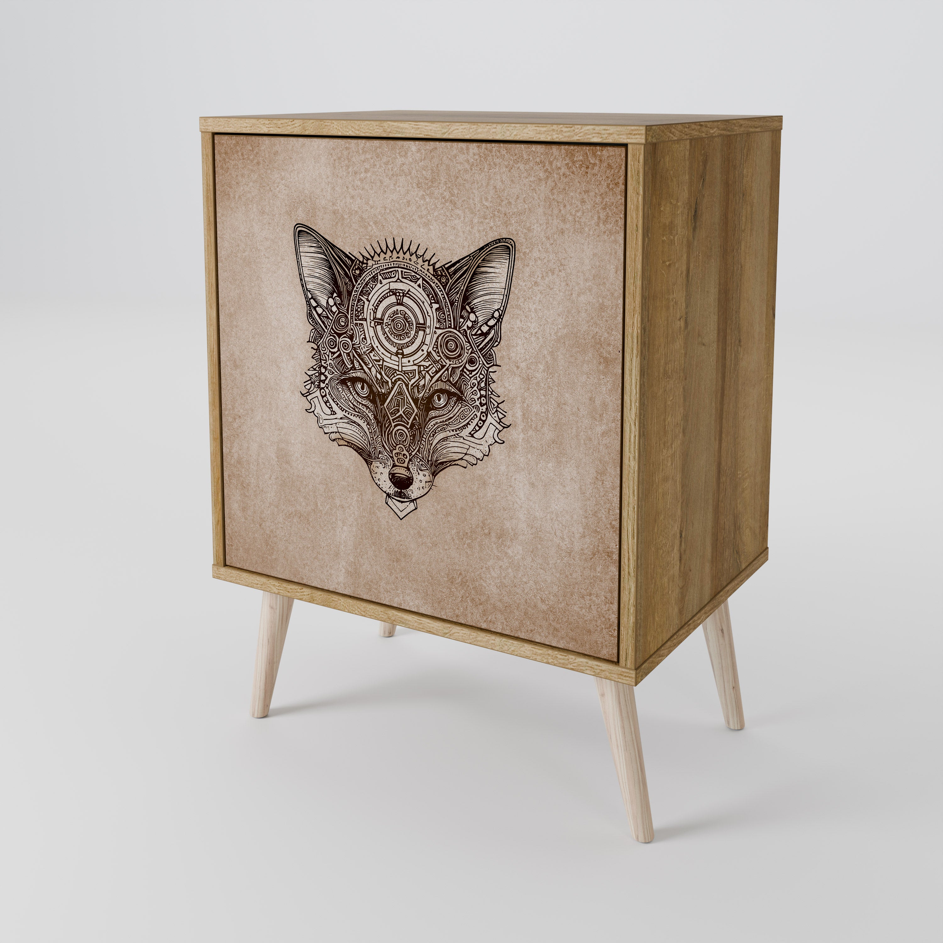 STEAMPUNK CLAN Komoda 1-drzwiowa korpus Dąb Riva