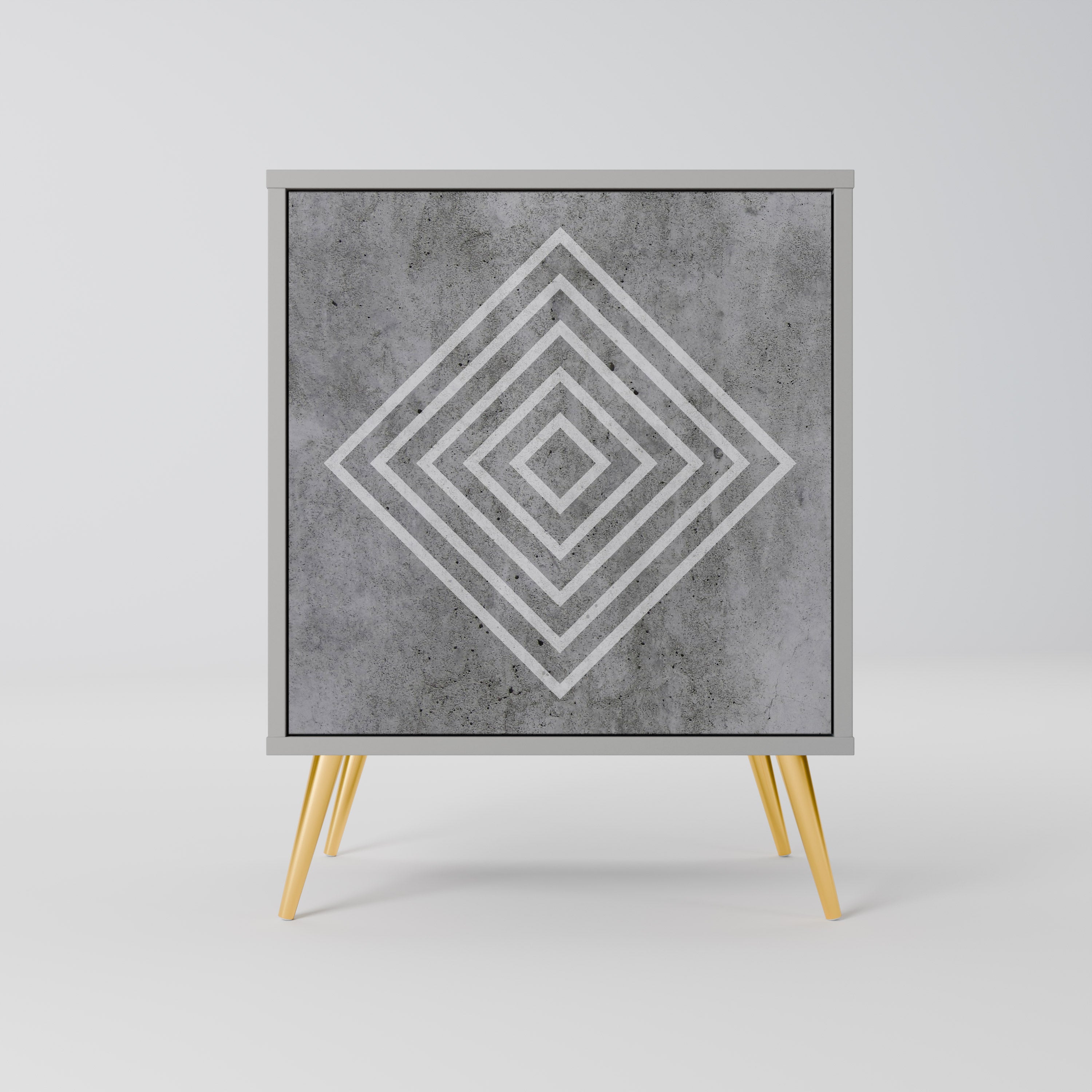 POLYGONAL ARTISTRY Komoda 1-drzwiowa korpus Szary