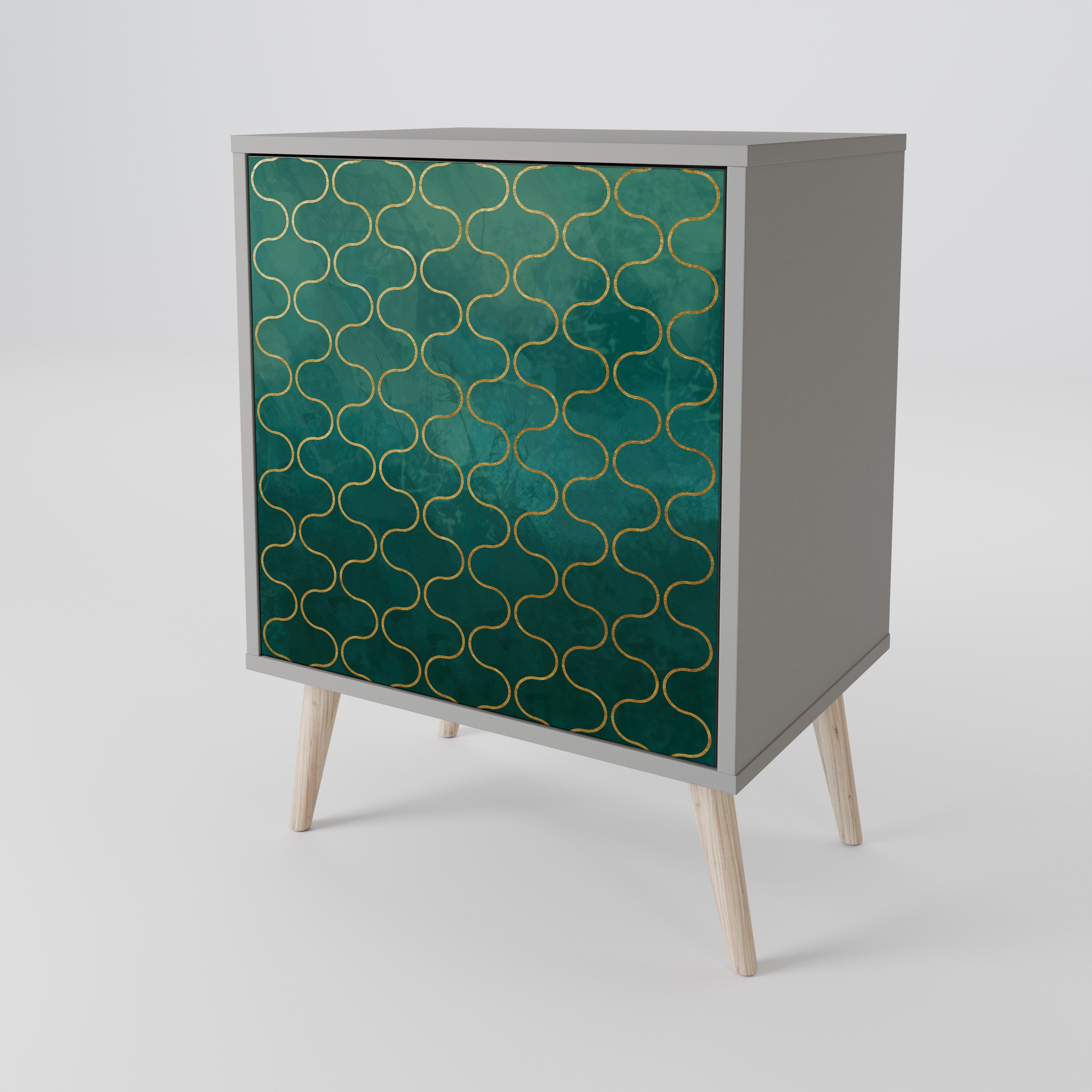 TESSELATED GREENERY Komoda 1-drzwiowa korpus Szary