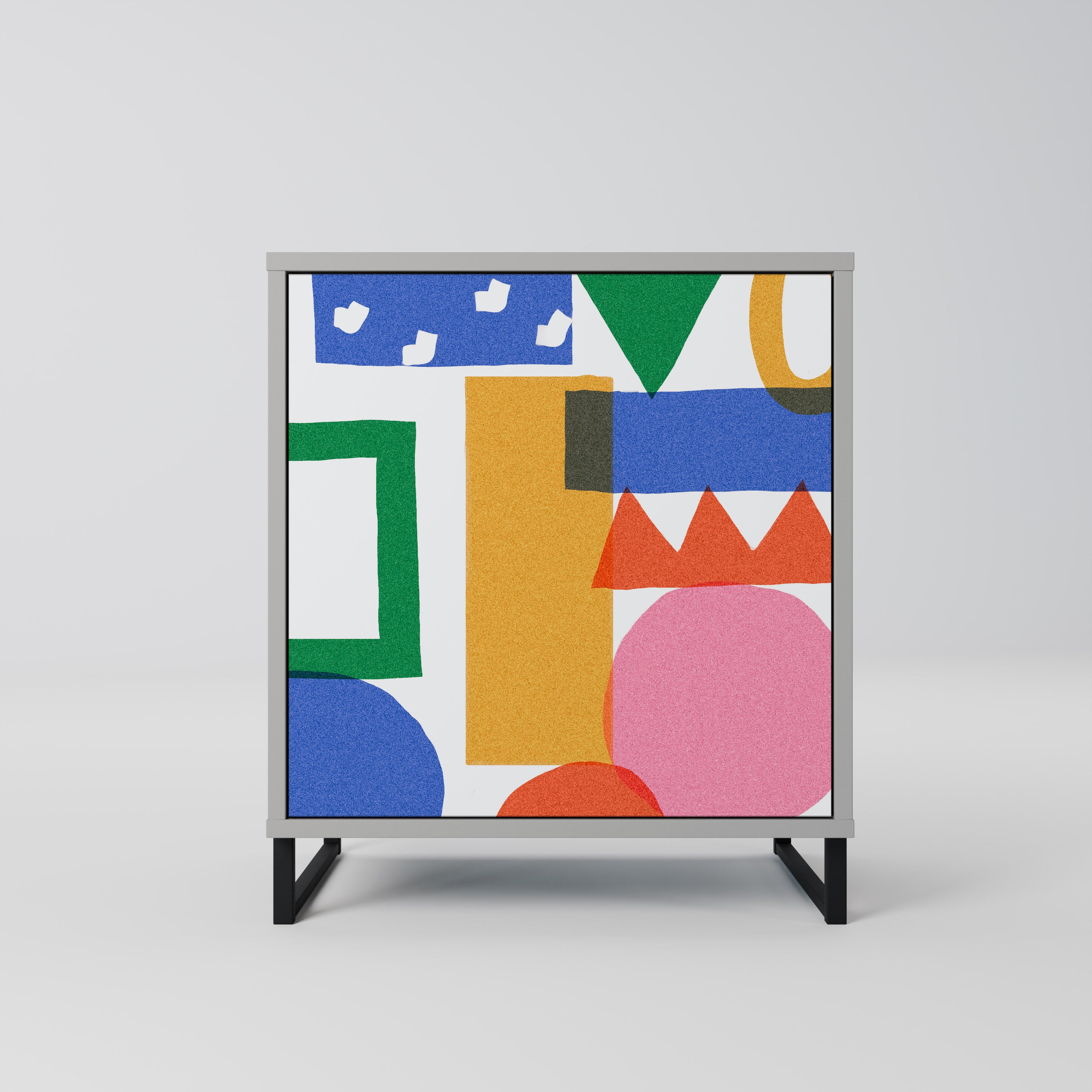 GEOMETRIC GLIMMER Komoda 1-drzwiowa korpus Szary