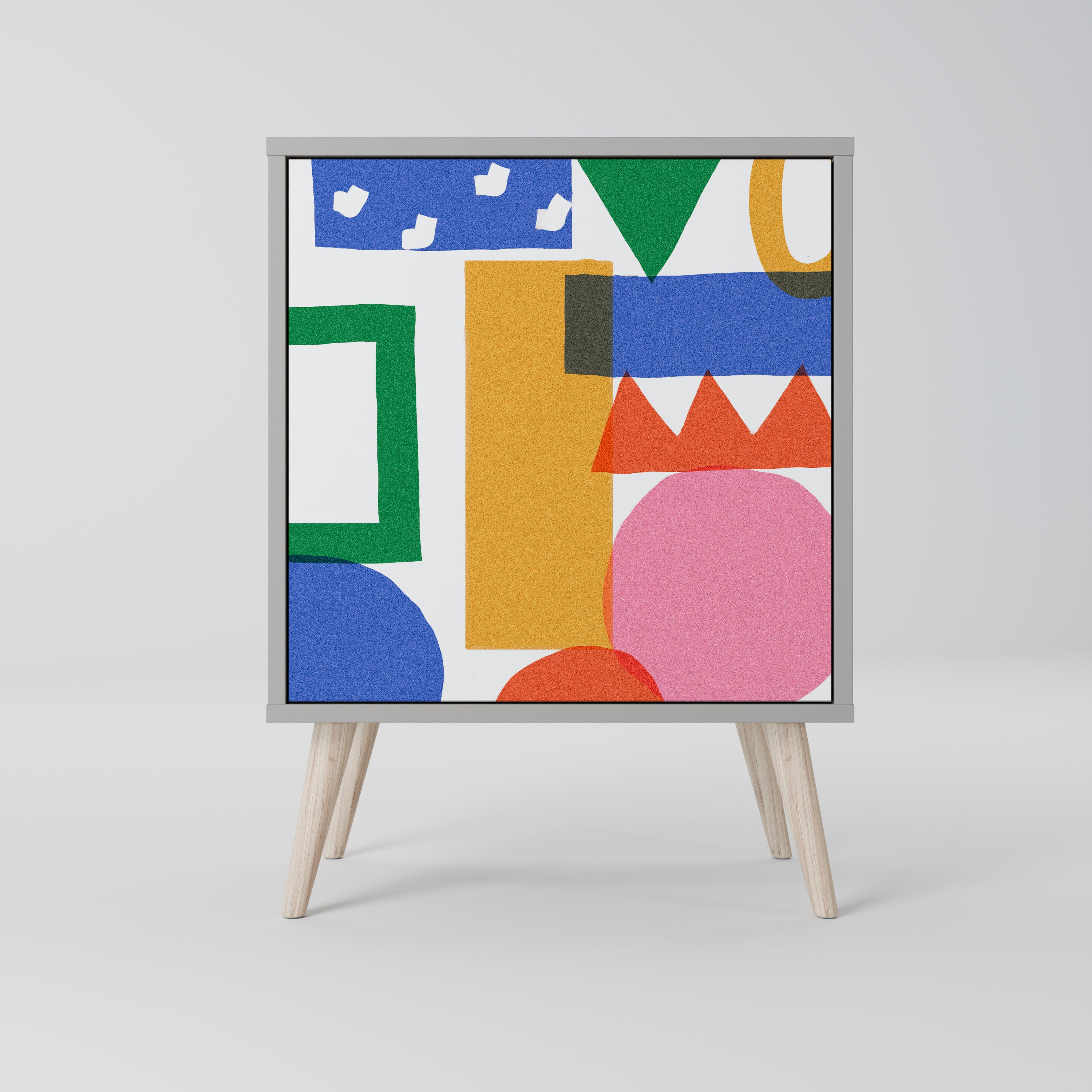 GEOMETRIC GLIMMER Komoda 1-drzwiowa korpus Szary