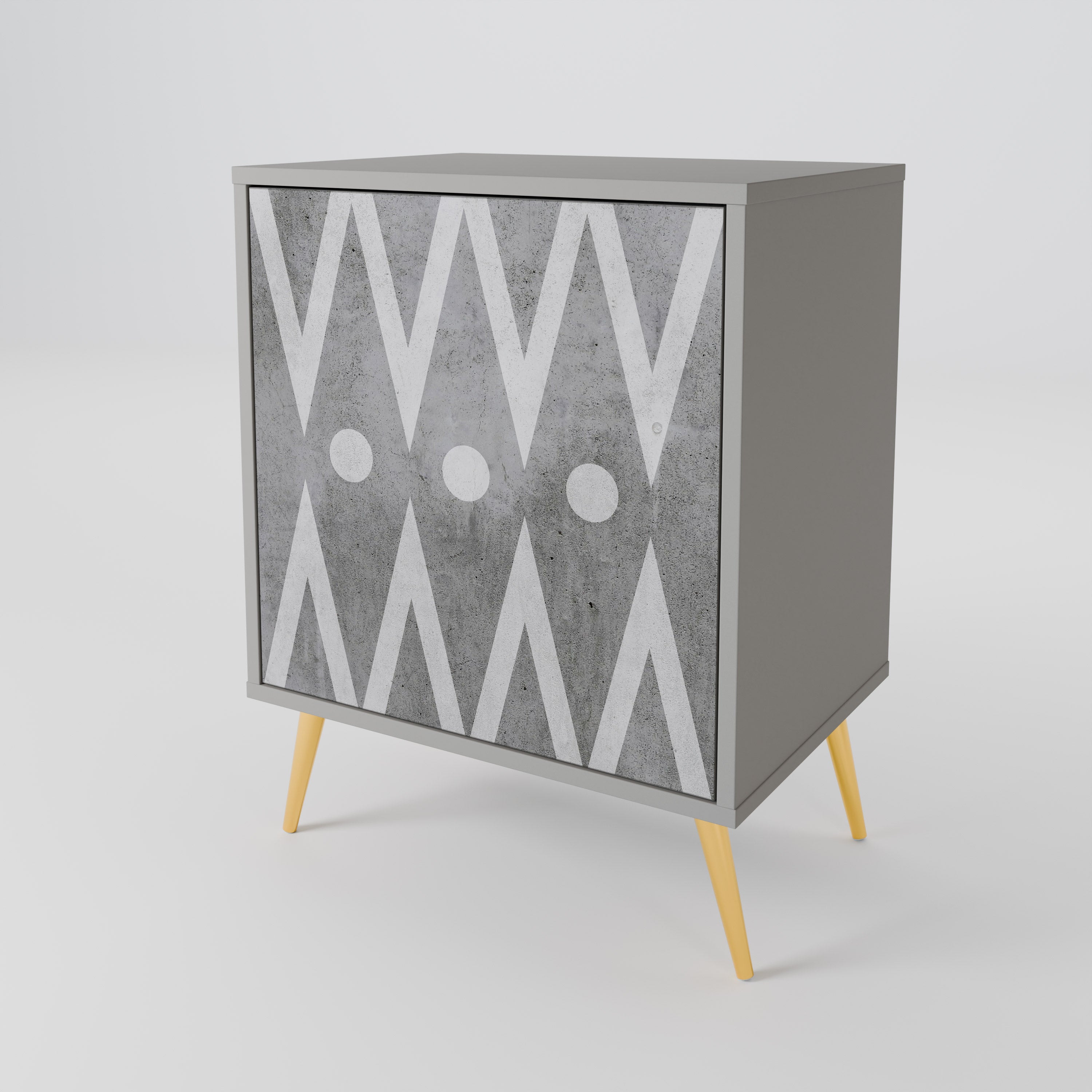 SHARP EDGES Komoda 1-drzwiowa korpus Szary