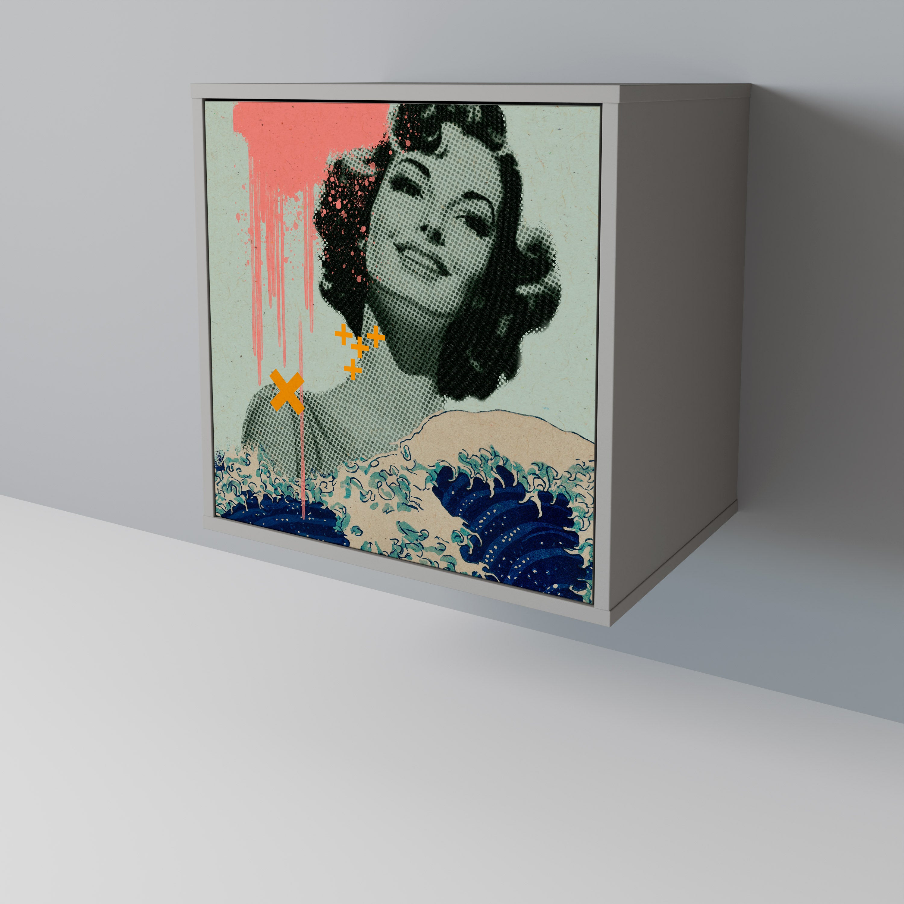 KANAGAWA BEAUTY Komoda 1-drzwiowa korpus Szary