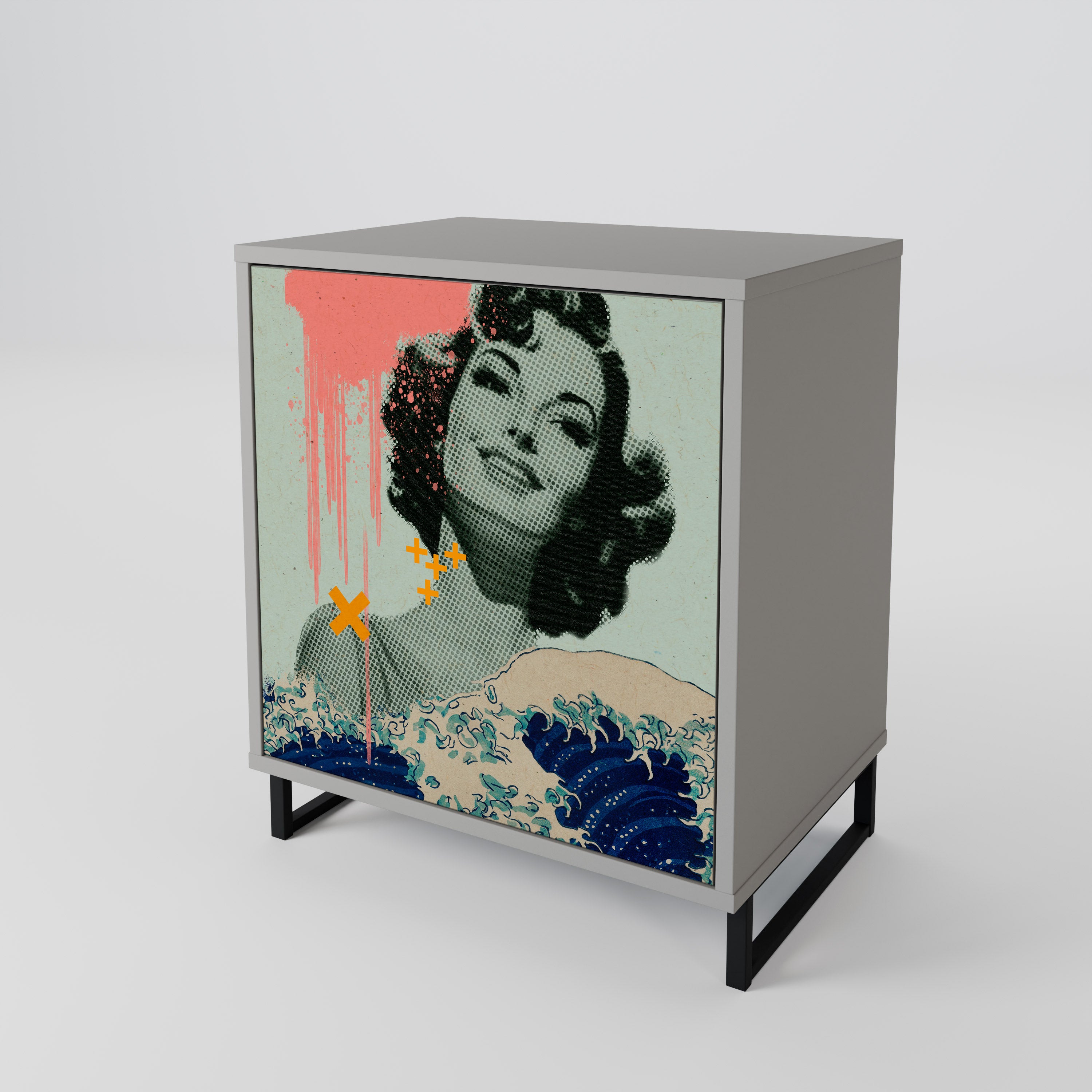 KANAGAWA BEAUTY Komoda 1-drzwiowa korpus Szary