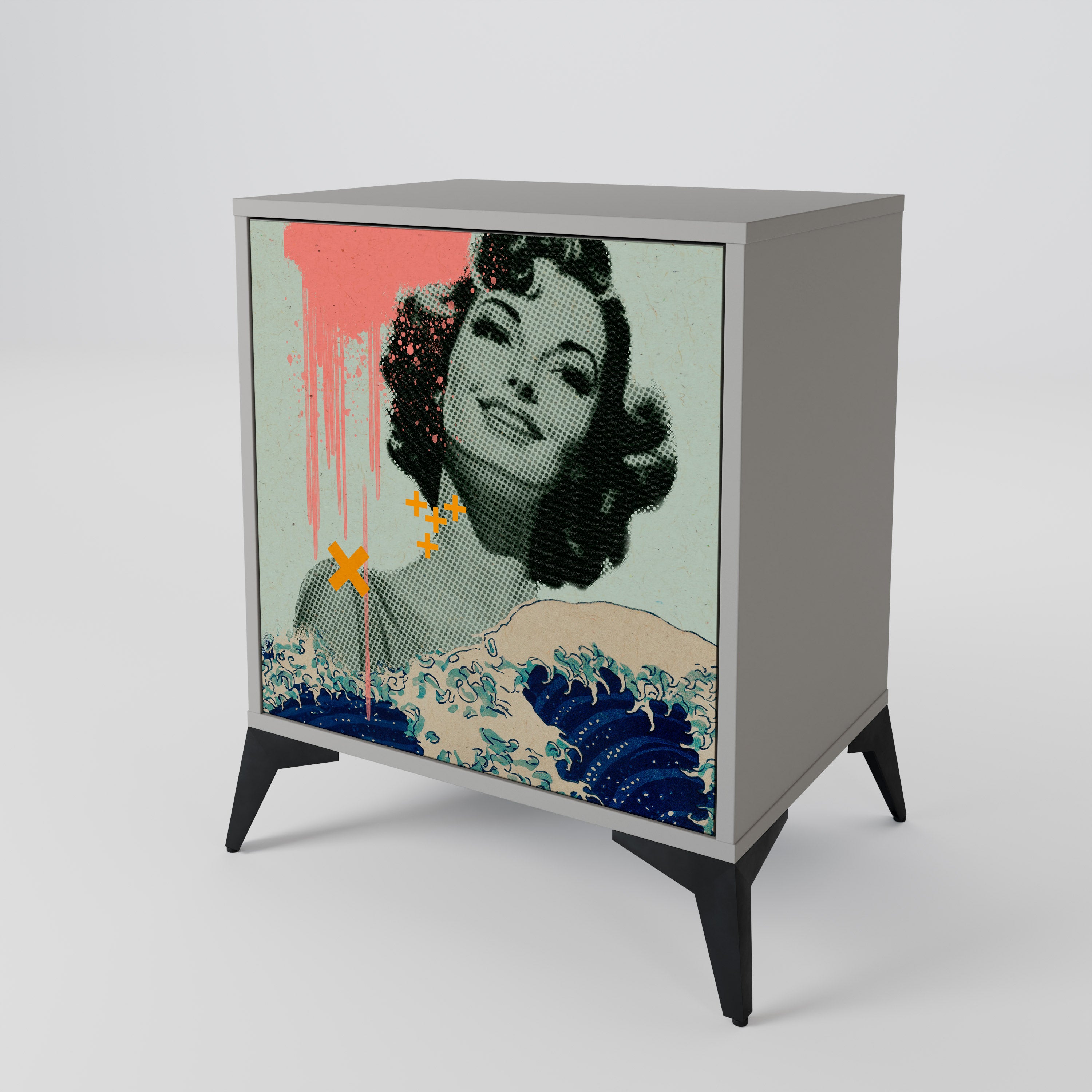 KANAGAWA BEAUTY Komoda 1-drzwiowa korpus Szary