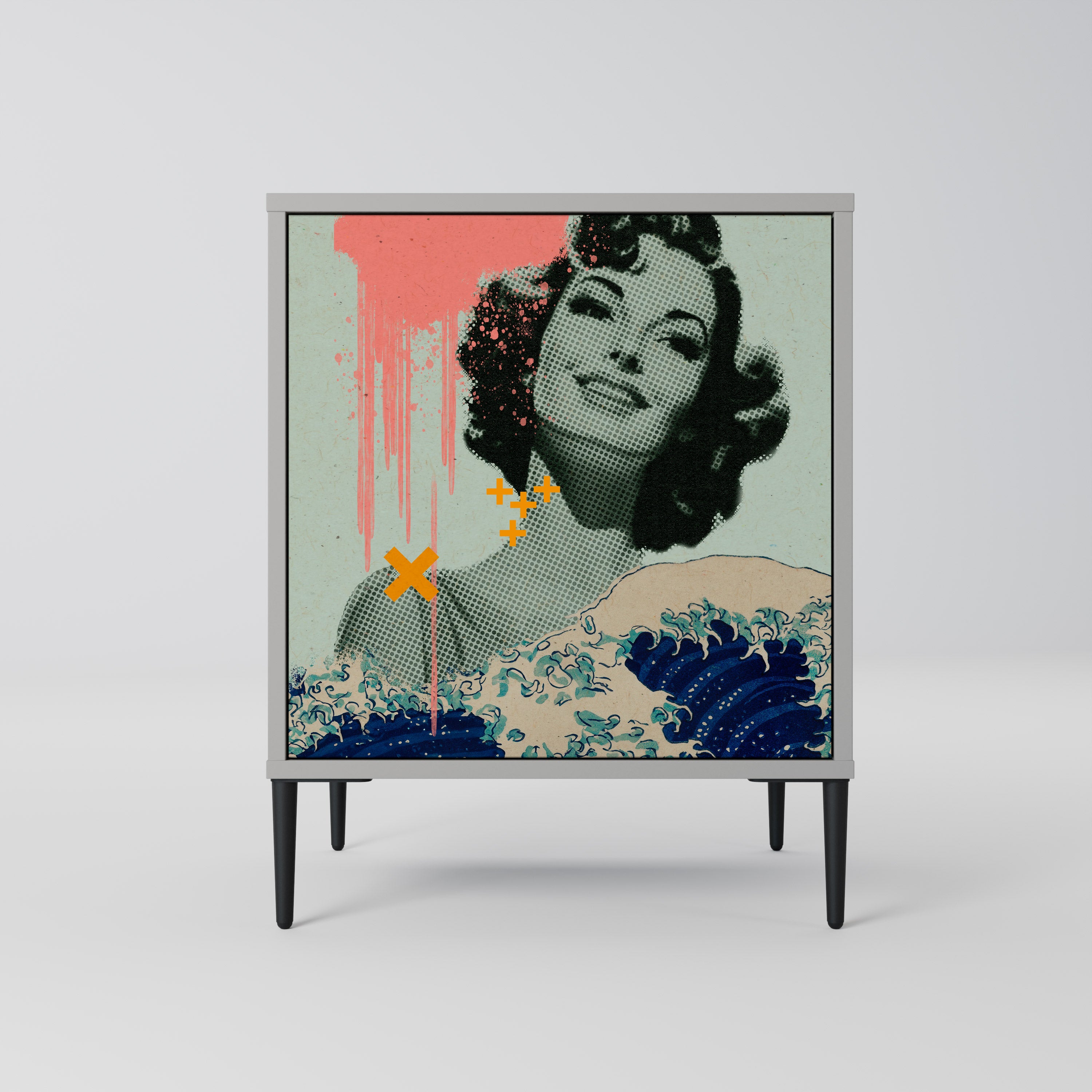 KANAGAWA BEAUTY Komoda 1-drzwiowa korpus Szary