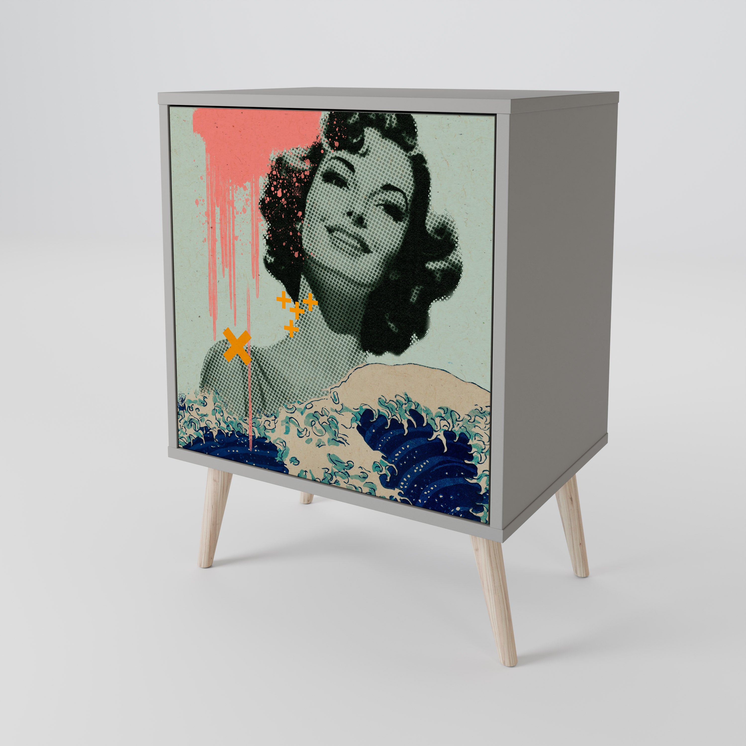 KANAGAWA BEAUTY Komoda 1-drzwiowa korpus Szary