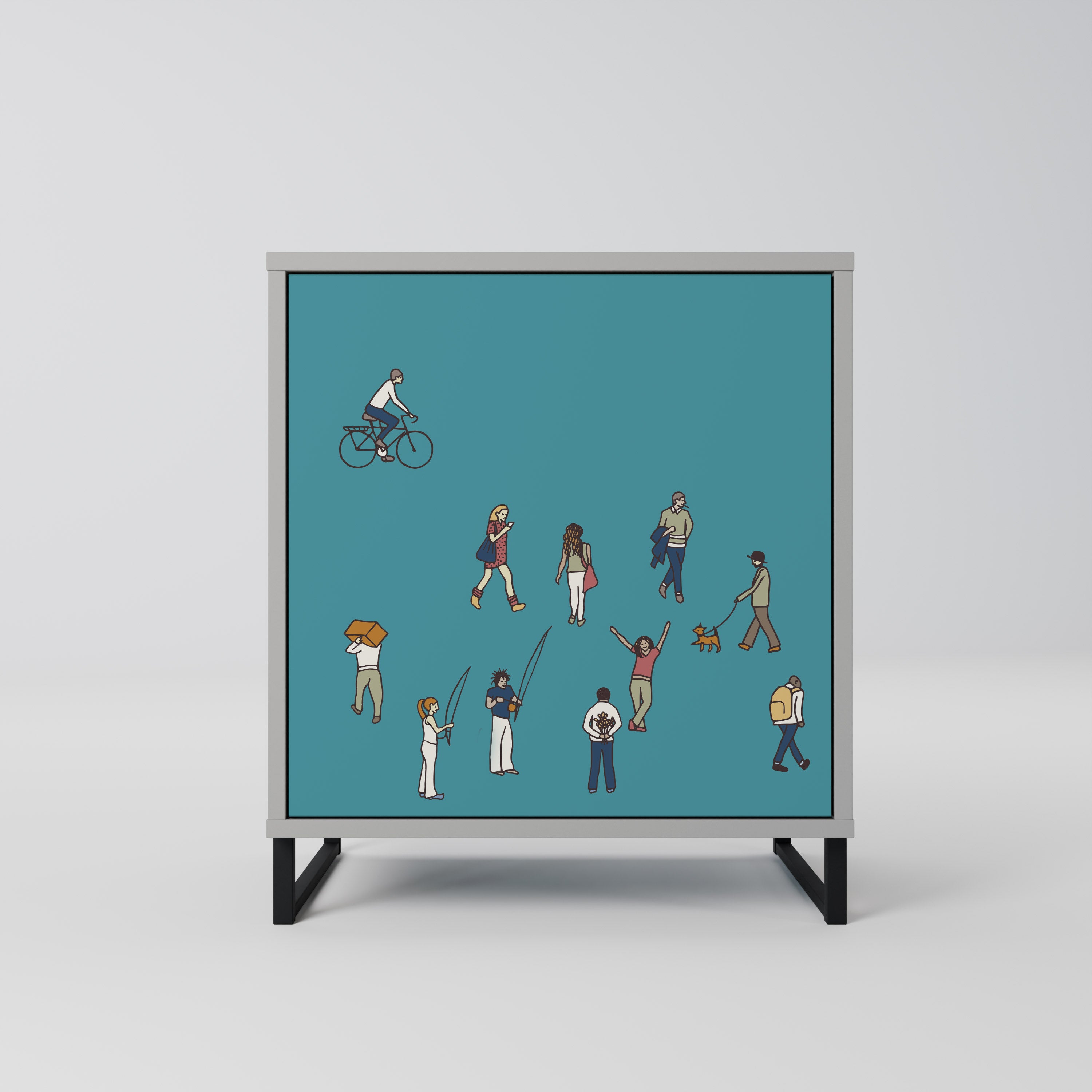 COLLECTIVE STREAM Komoda 1-drzwiowa korpus Szary