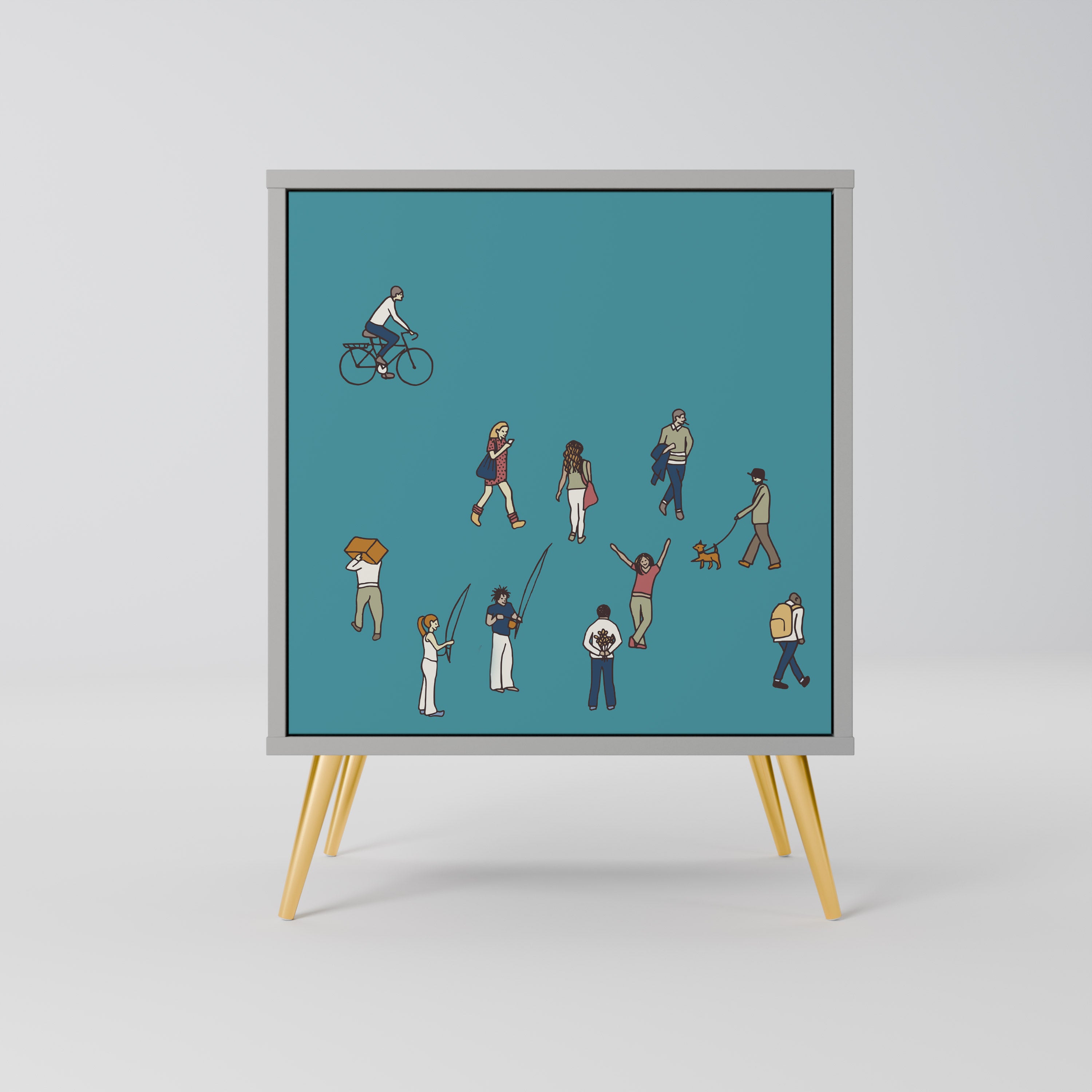 COLLECTIVE STREAM Komoda 1-drzwiowa korpus Szary