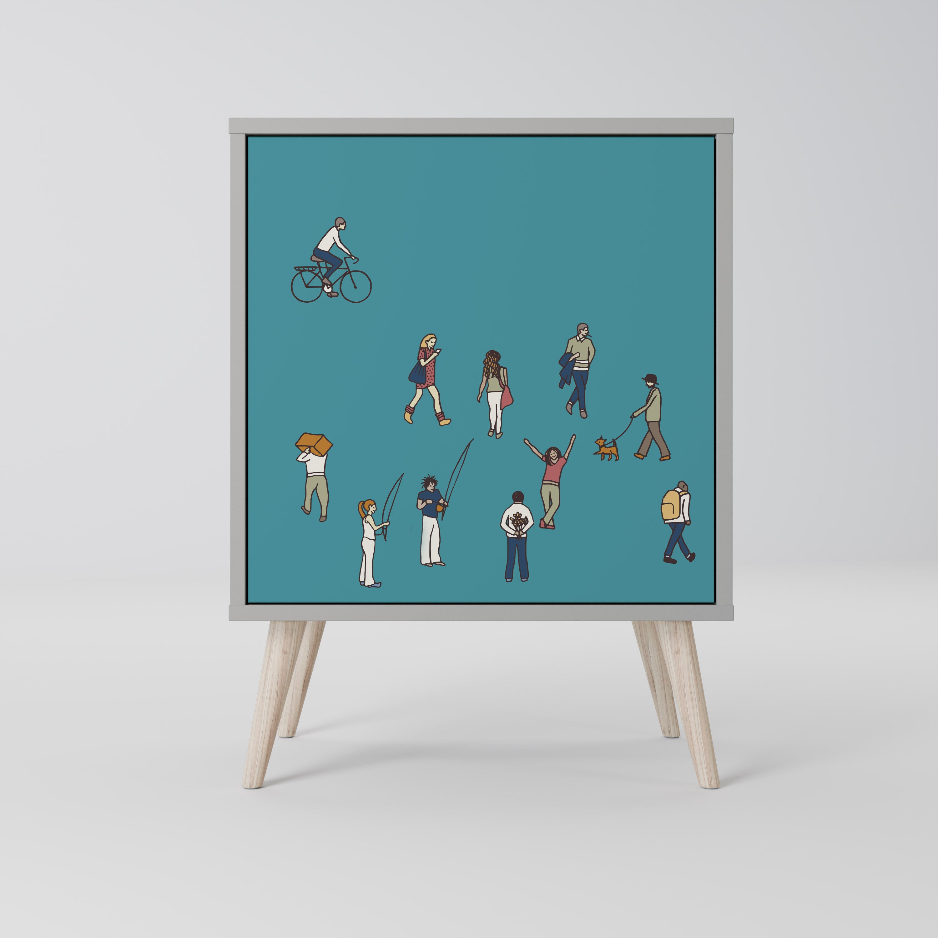 COLLECTIVE STREAM Komoda 1-drzwiowa korpus Szary