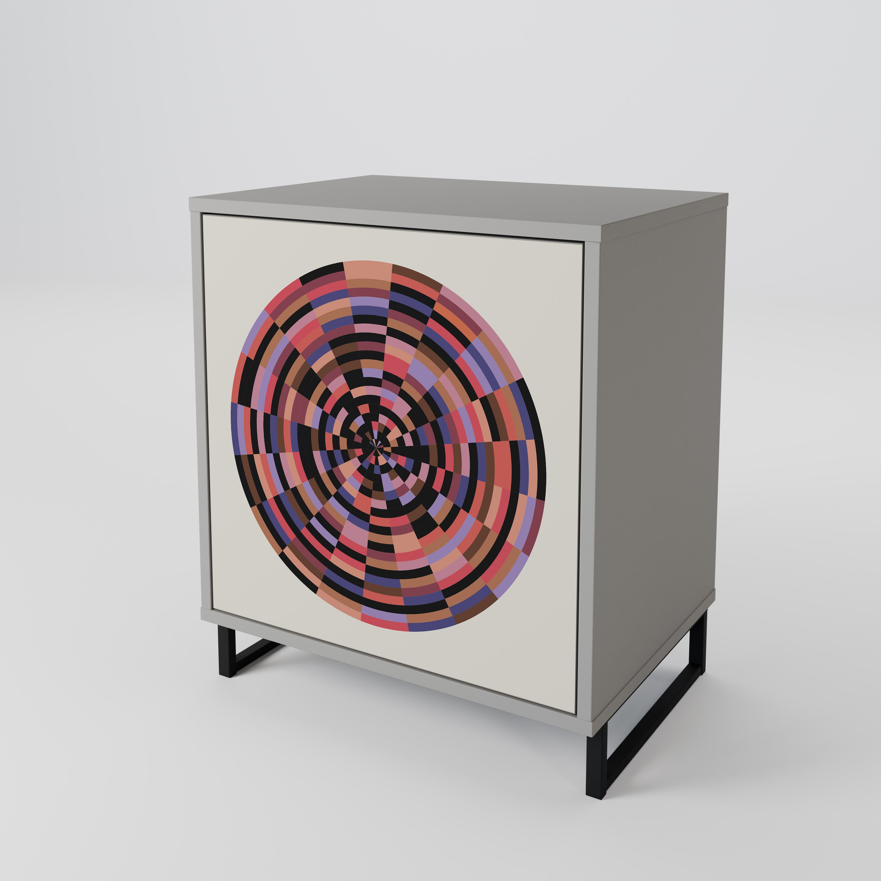 BROWN CIRCLES Komoda 1-drzwiowa korpus Szary