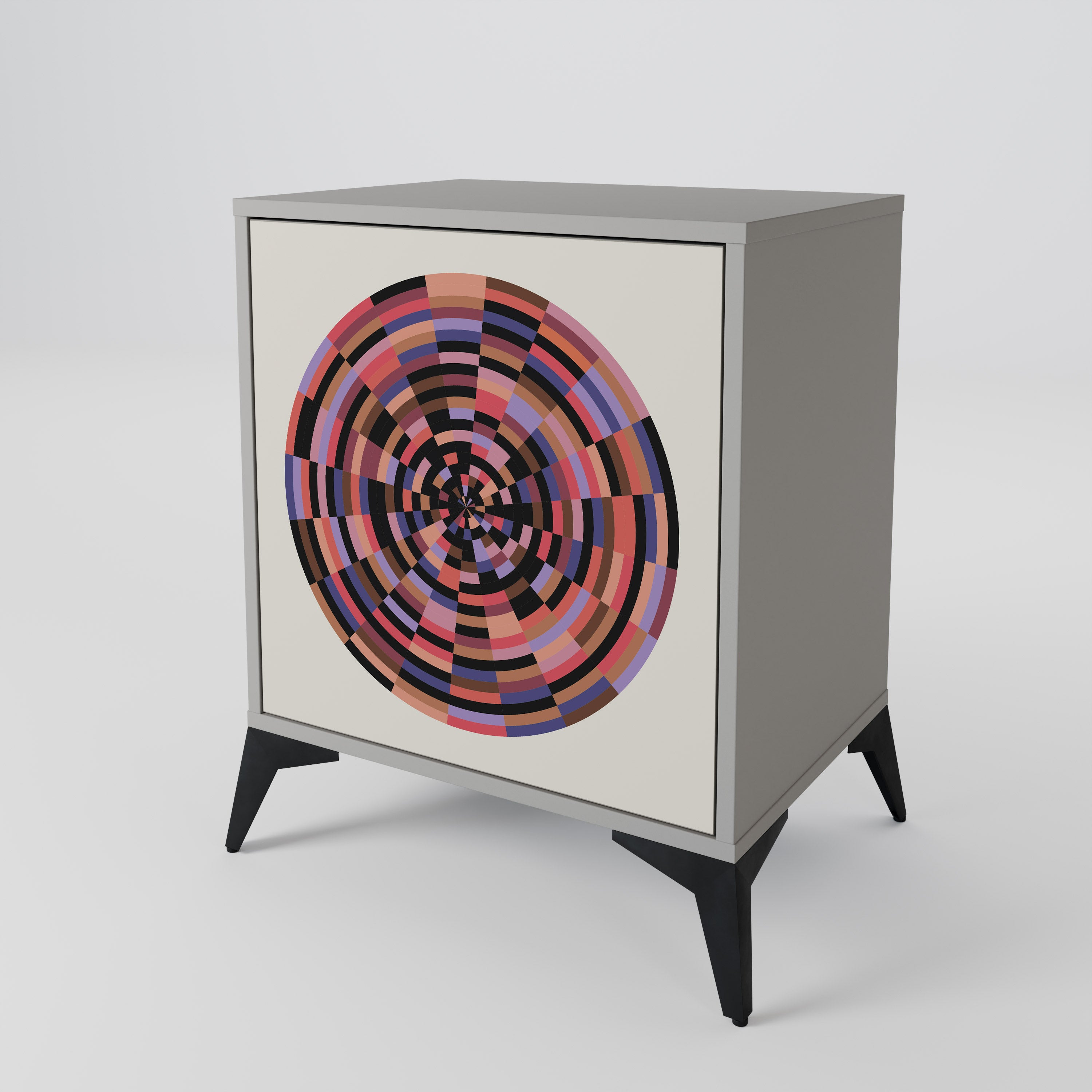 BROWN CIRCLES Komoda 1-drzwiowa korpus Szary