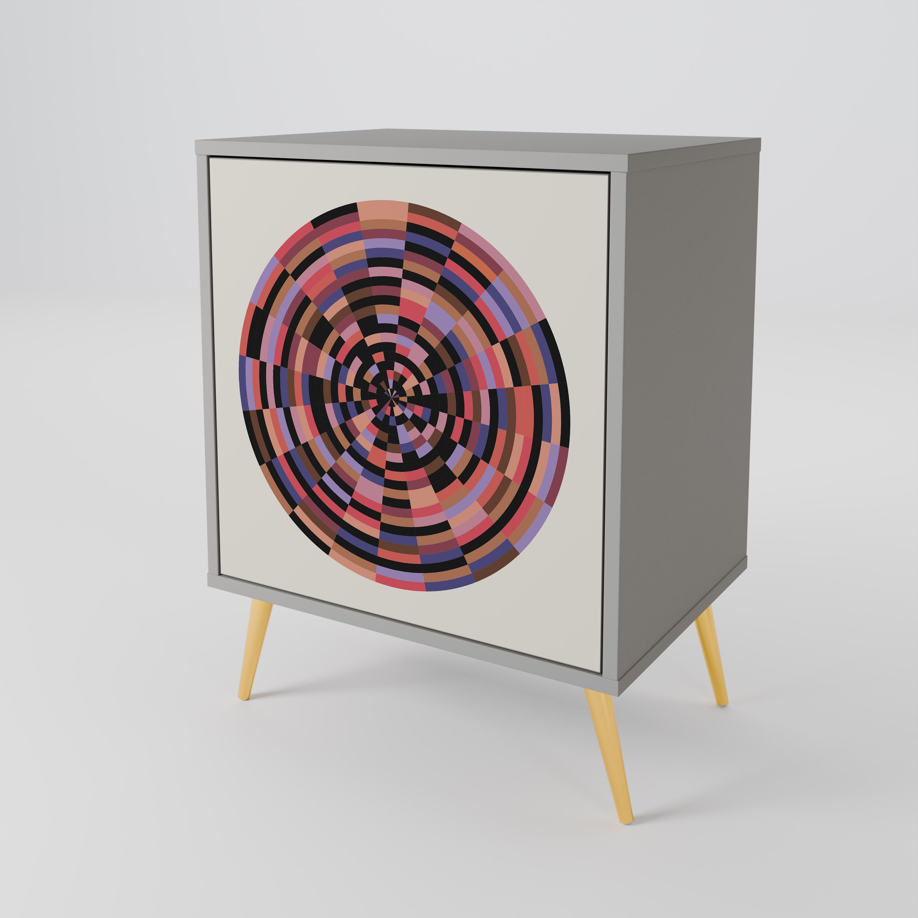 BROWN CIRCLES Komoda 1-drzwiowa korpus Szary