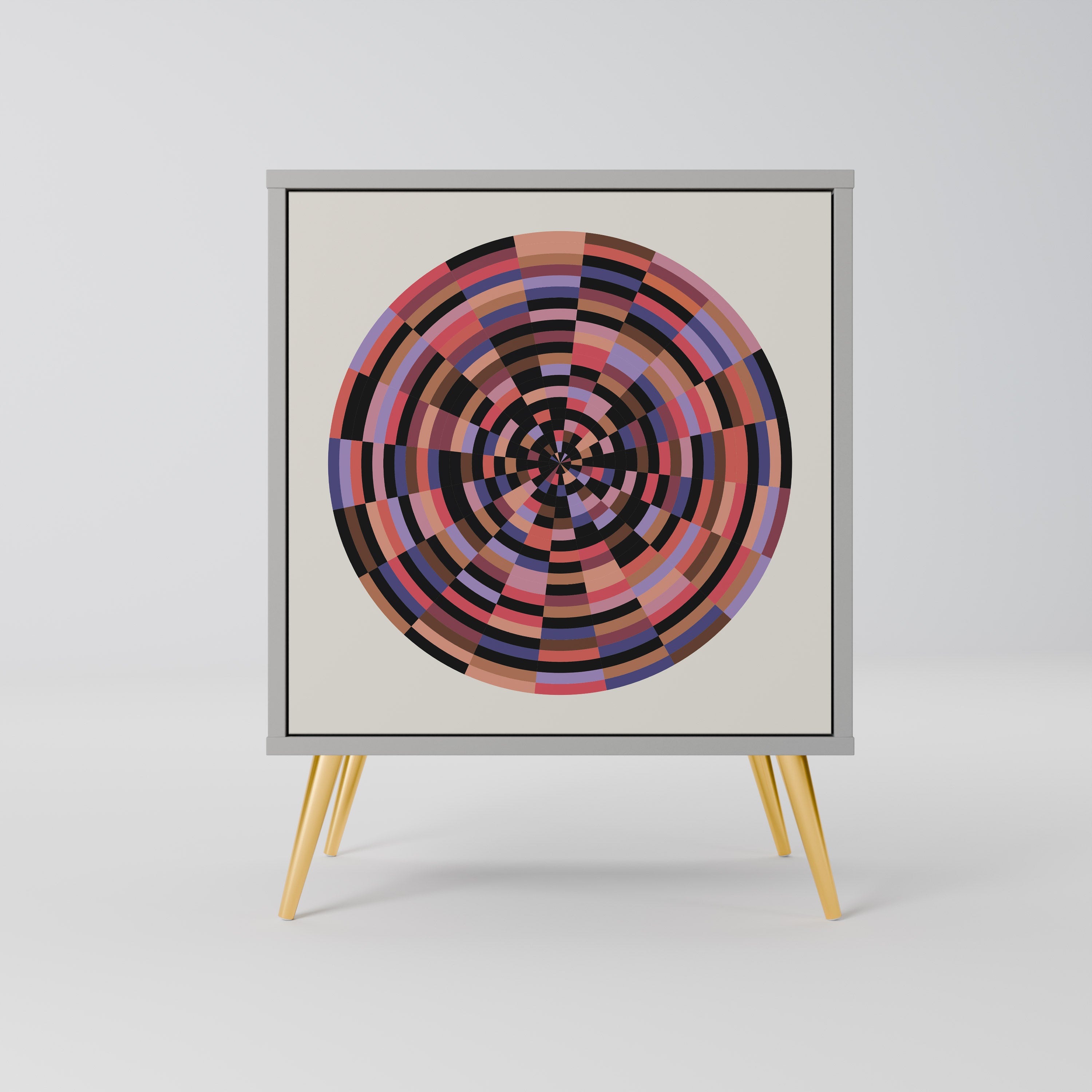 BROWN CIRCLES Komoda 1-drzwiowa korpus Szary