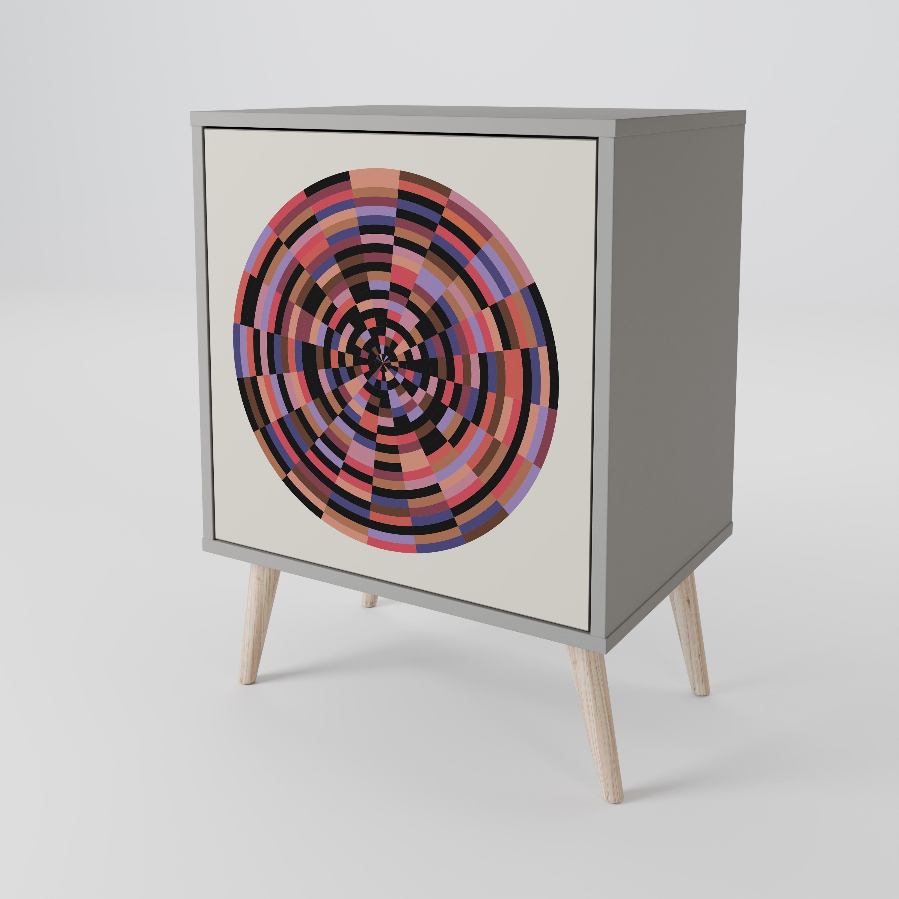 BROWN CIRCLES Komoda 1-drzwiowa korpus Szary