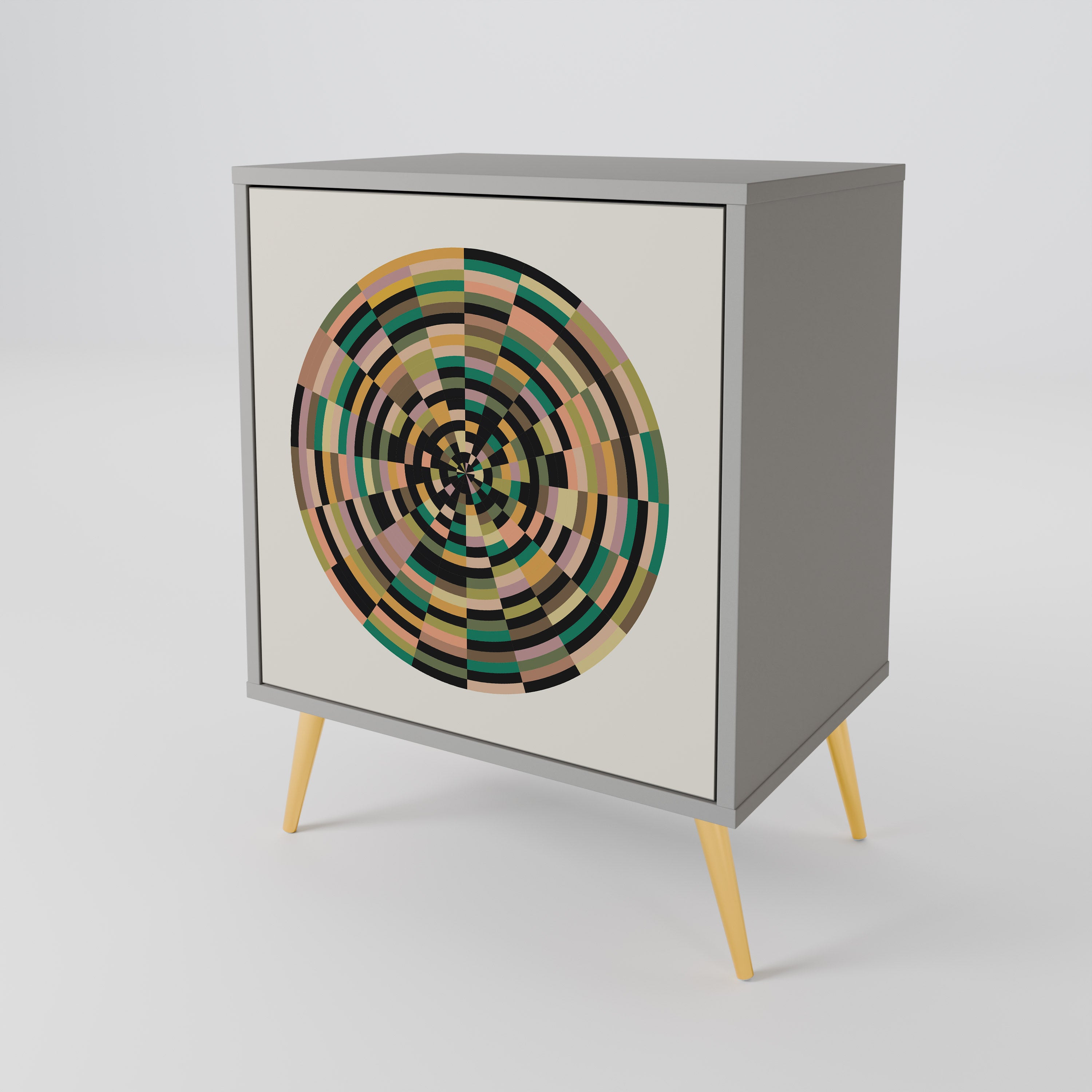 GREEN CIRCLES Komoda 1-drzwiowa korpus Szary