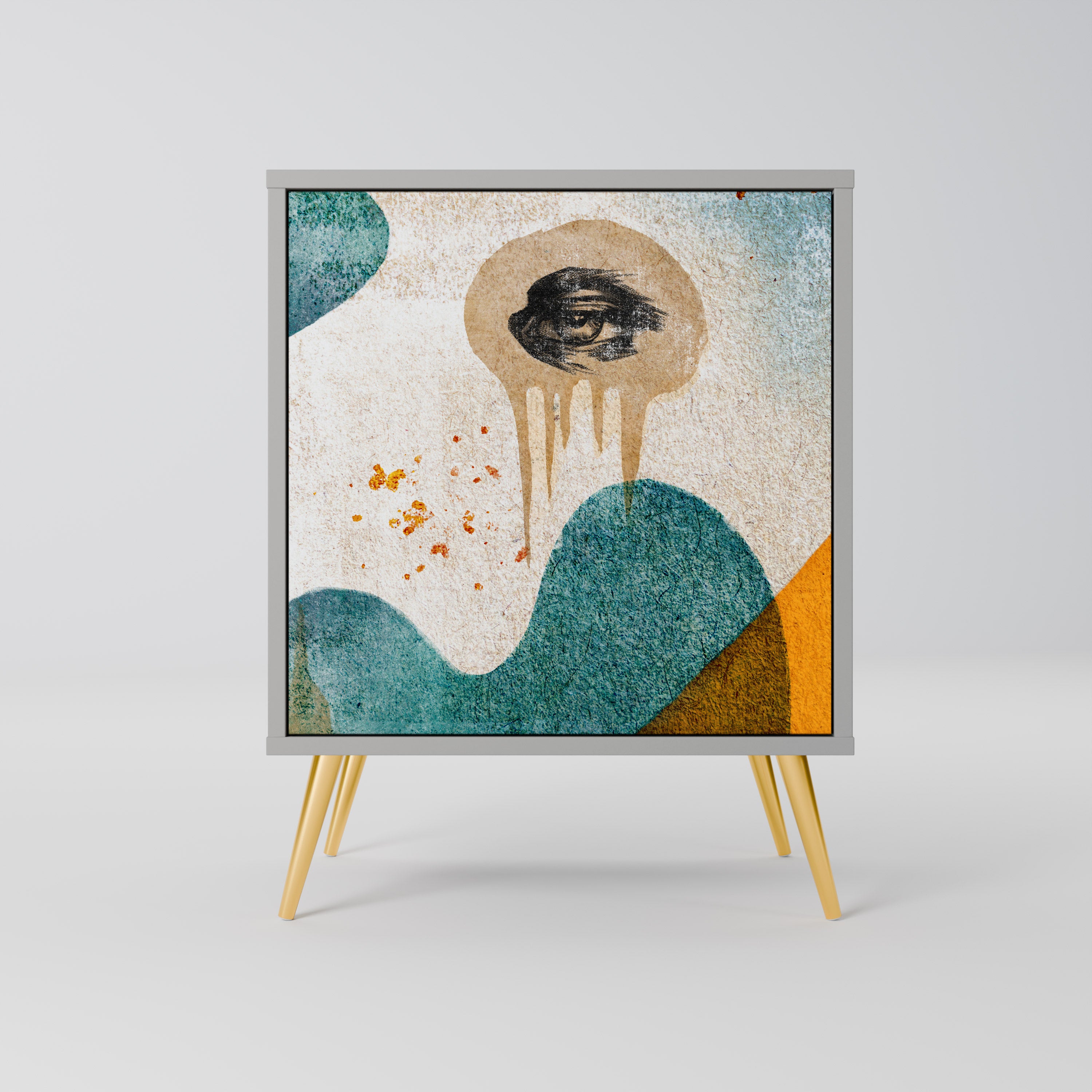 ABSTRACT FACES Komoda 1-drzwiowa korpus Szary