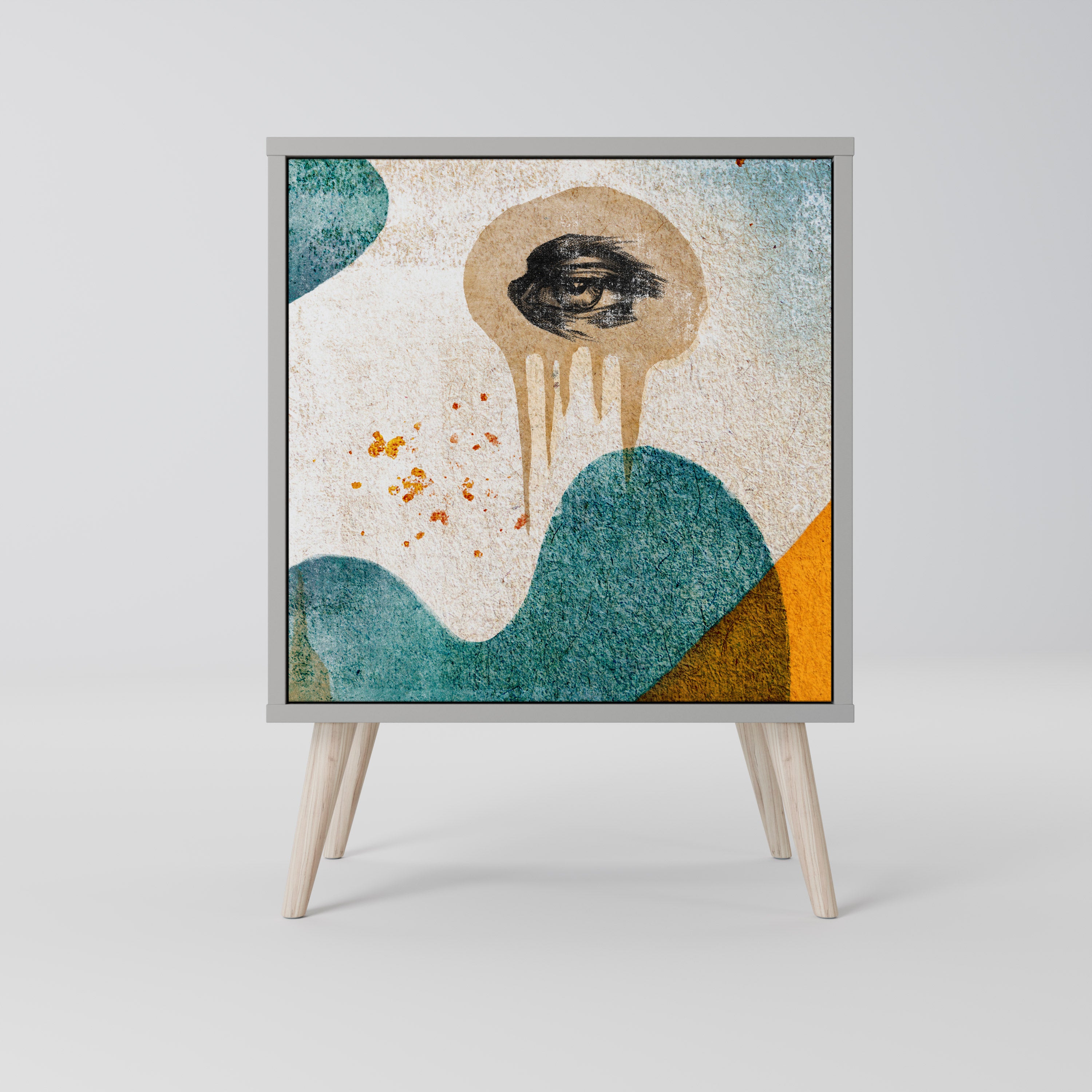 ABSTRACT FACES Komoda 1-drzwiowa korpus Szary