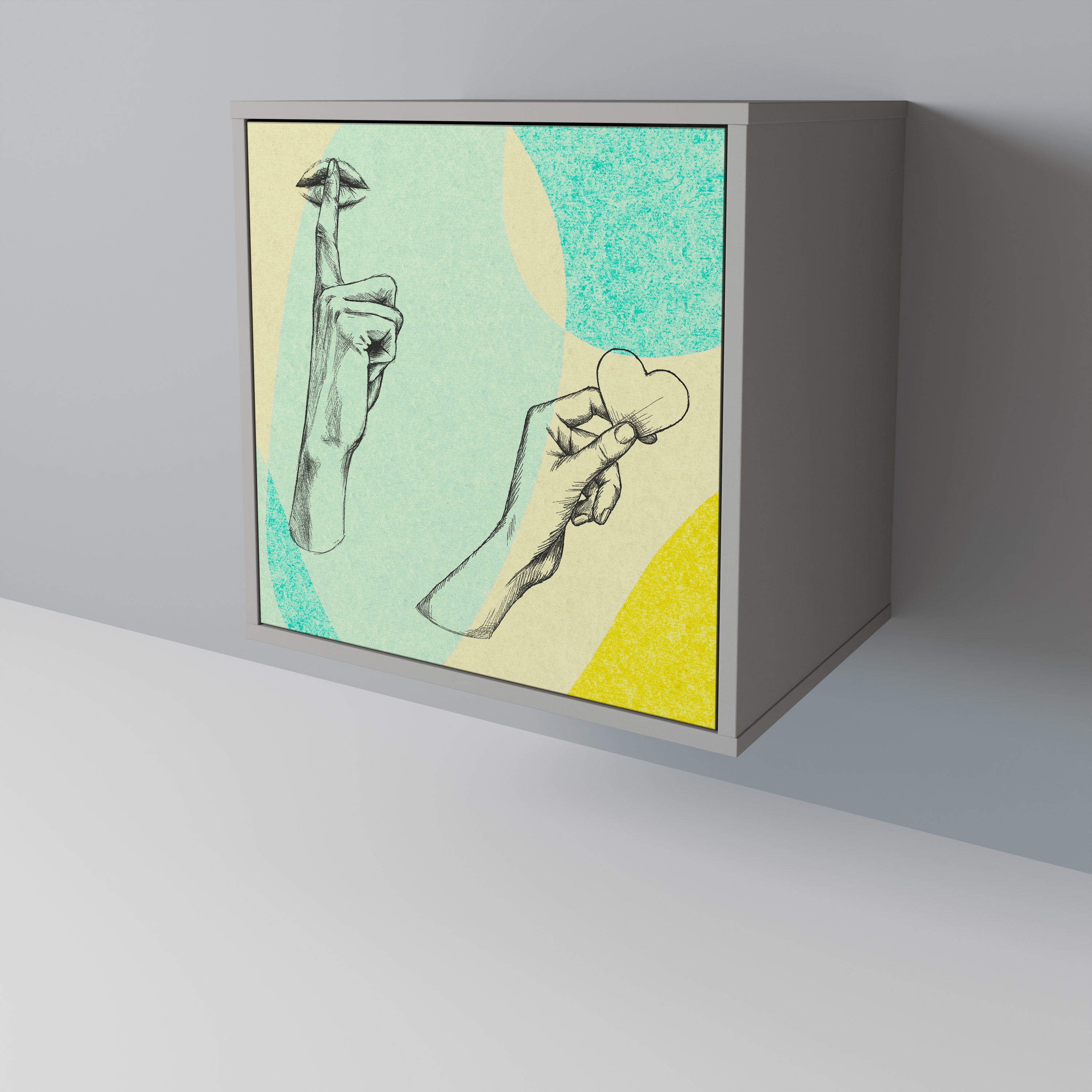 BODY LANGUAGE Komoda 1-drzwiowa korpus Szary