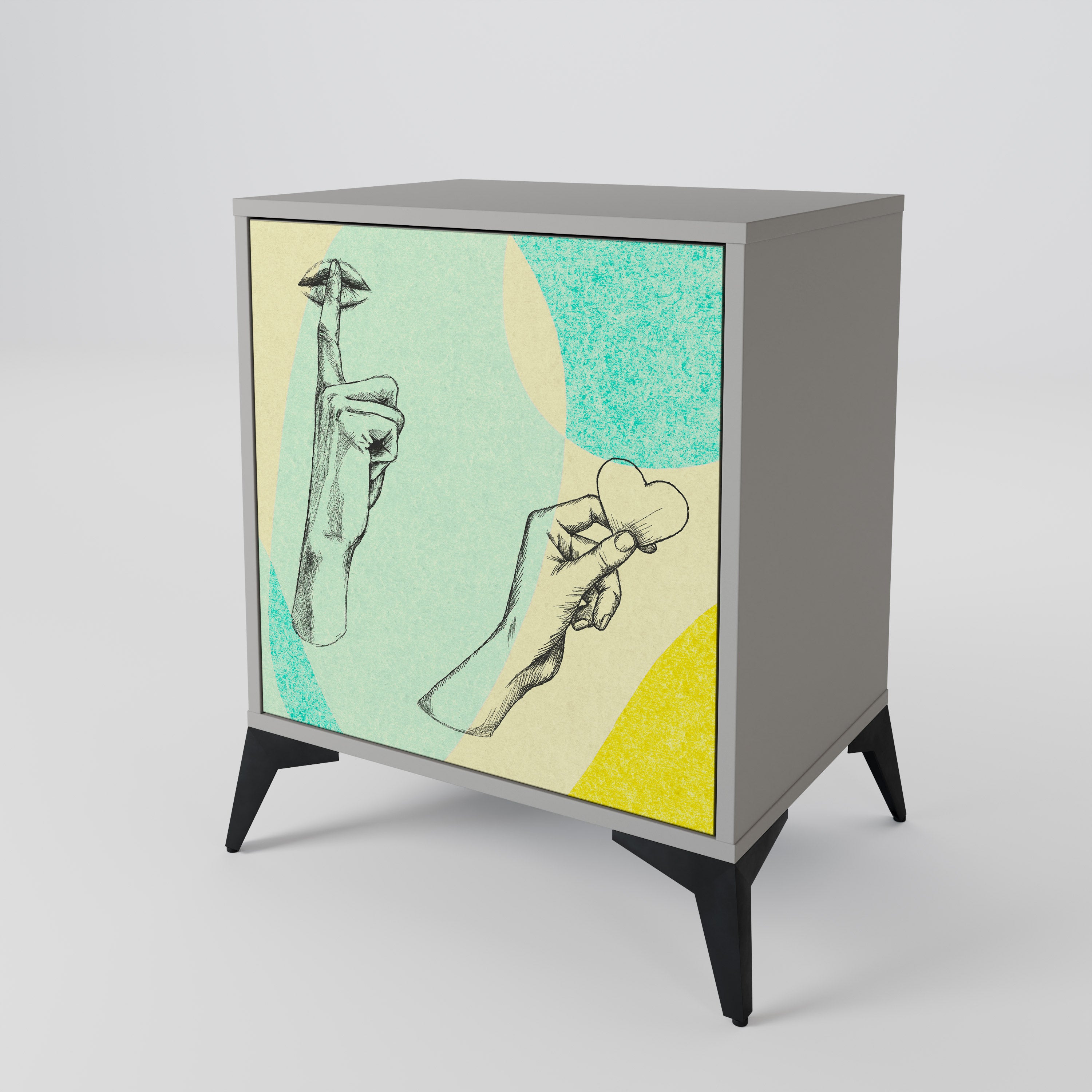 BODY LANGUAGE Komoda 1-drzwiowa korpus Szary