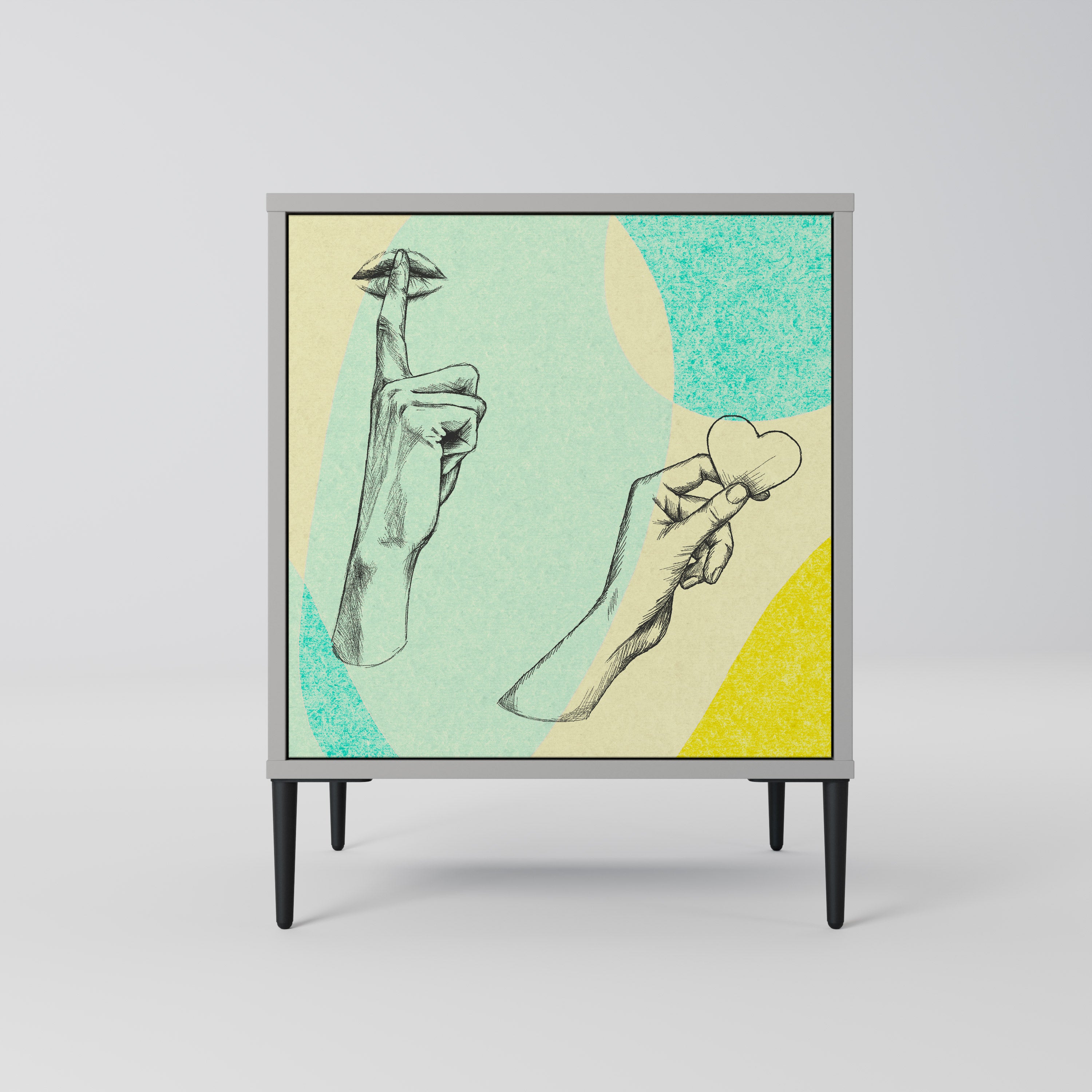 BODY LANGUAGE Komoda 1-drzwiowa korpus Szary