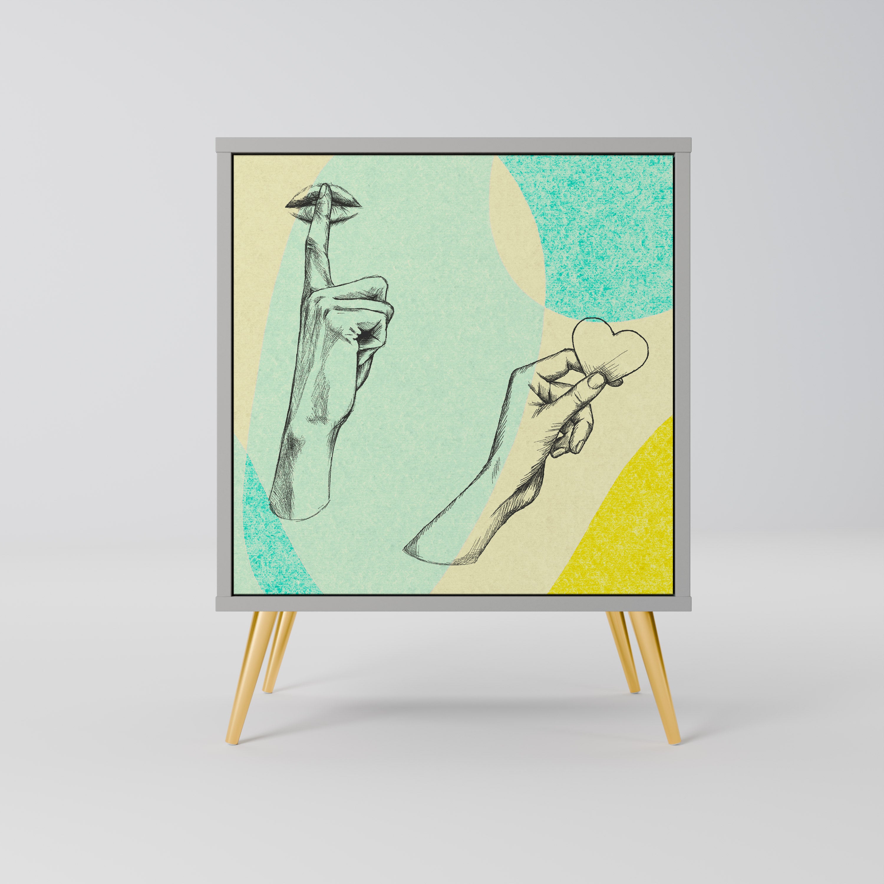 BODY LANGUAGE Komoda 1-drzwiowa korpus Szary