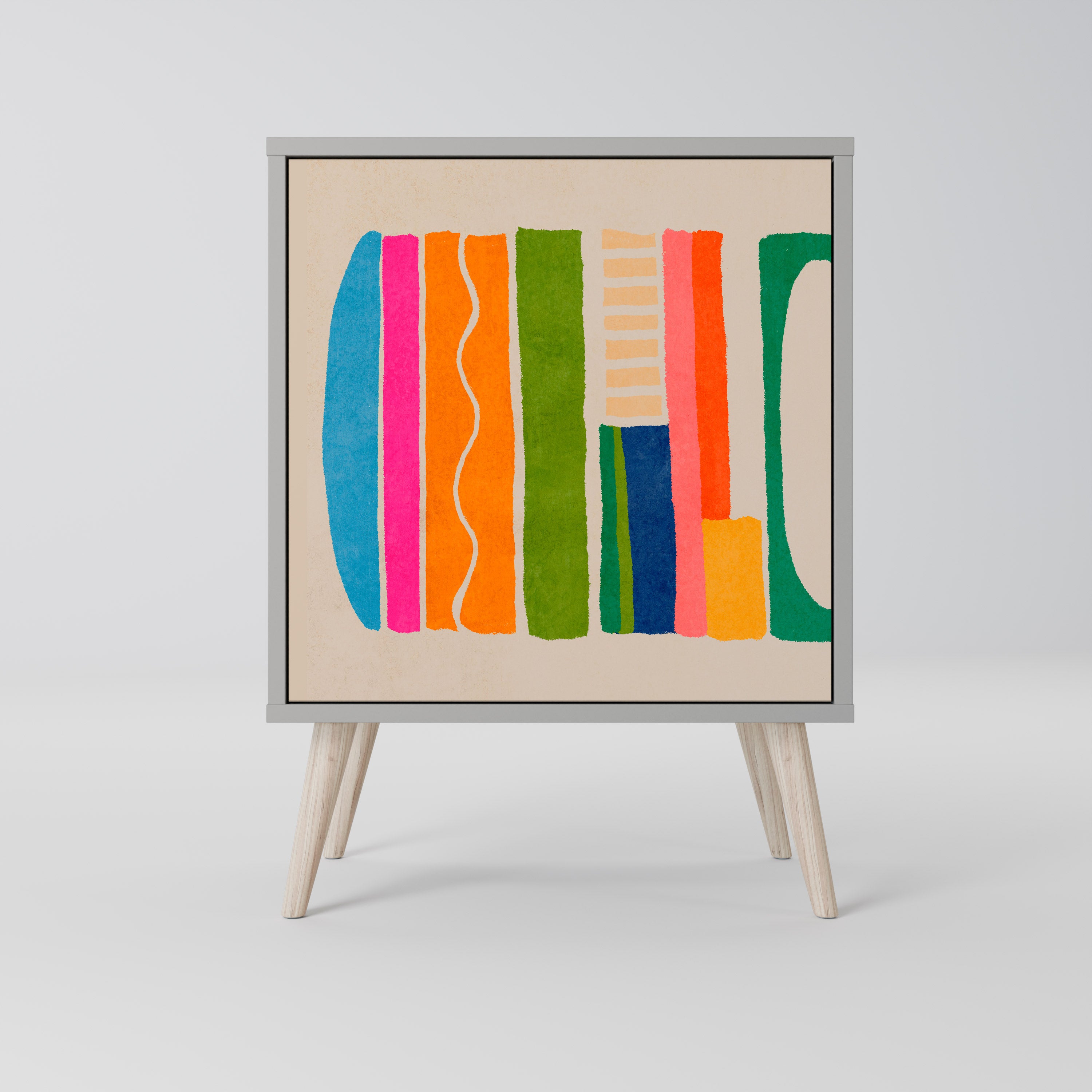 GEOMETRIC SHINE Komoda 1-drzwiowa korpus Szary