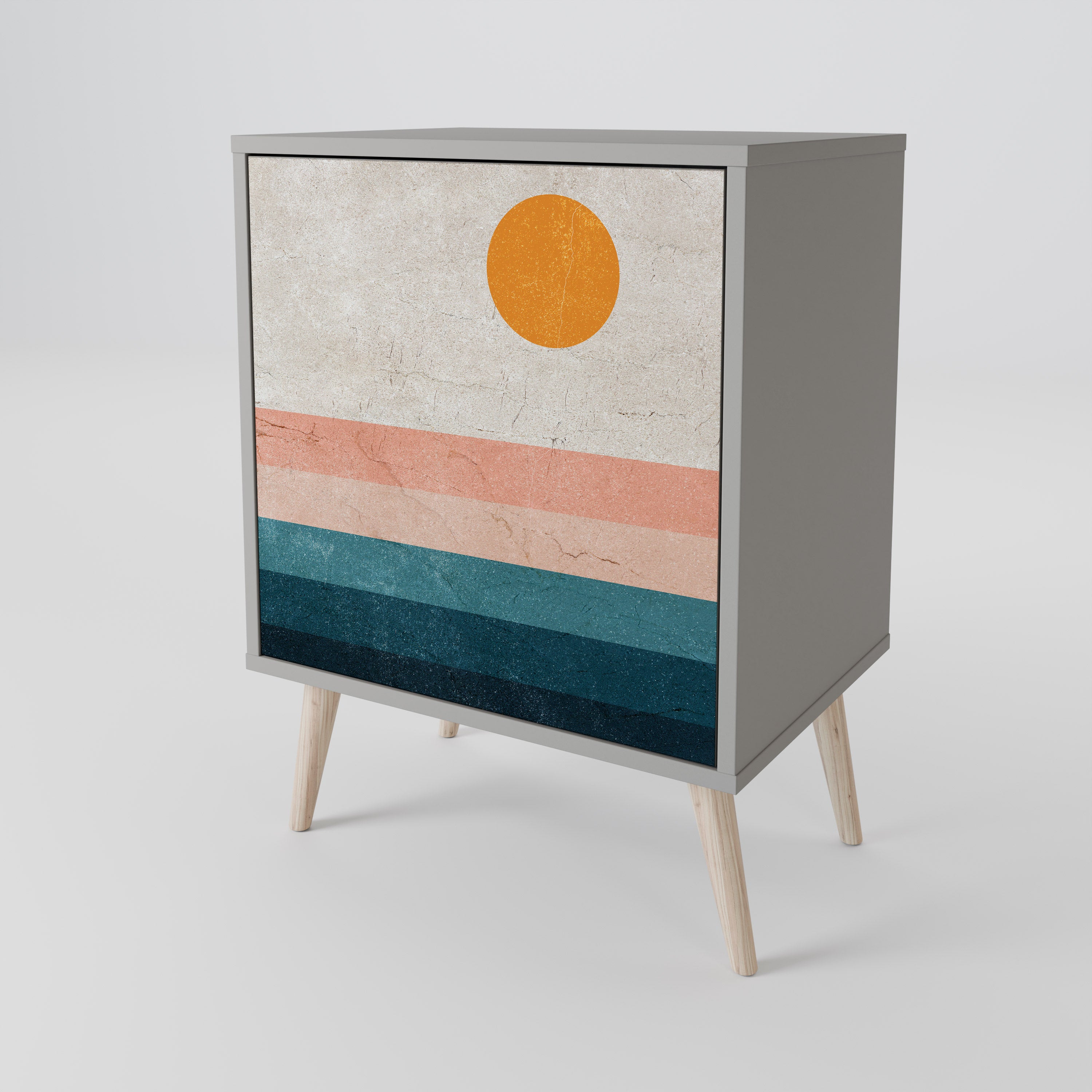 TWO HALVES Komoda 1-drzwiowa korpus Szary