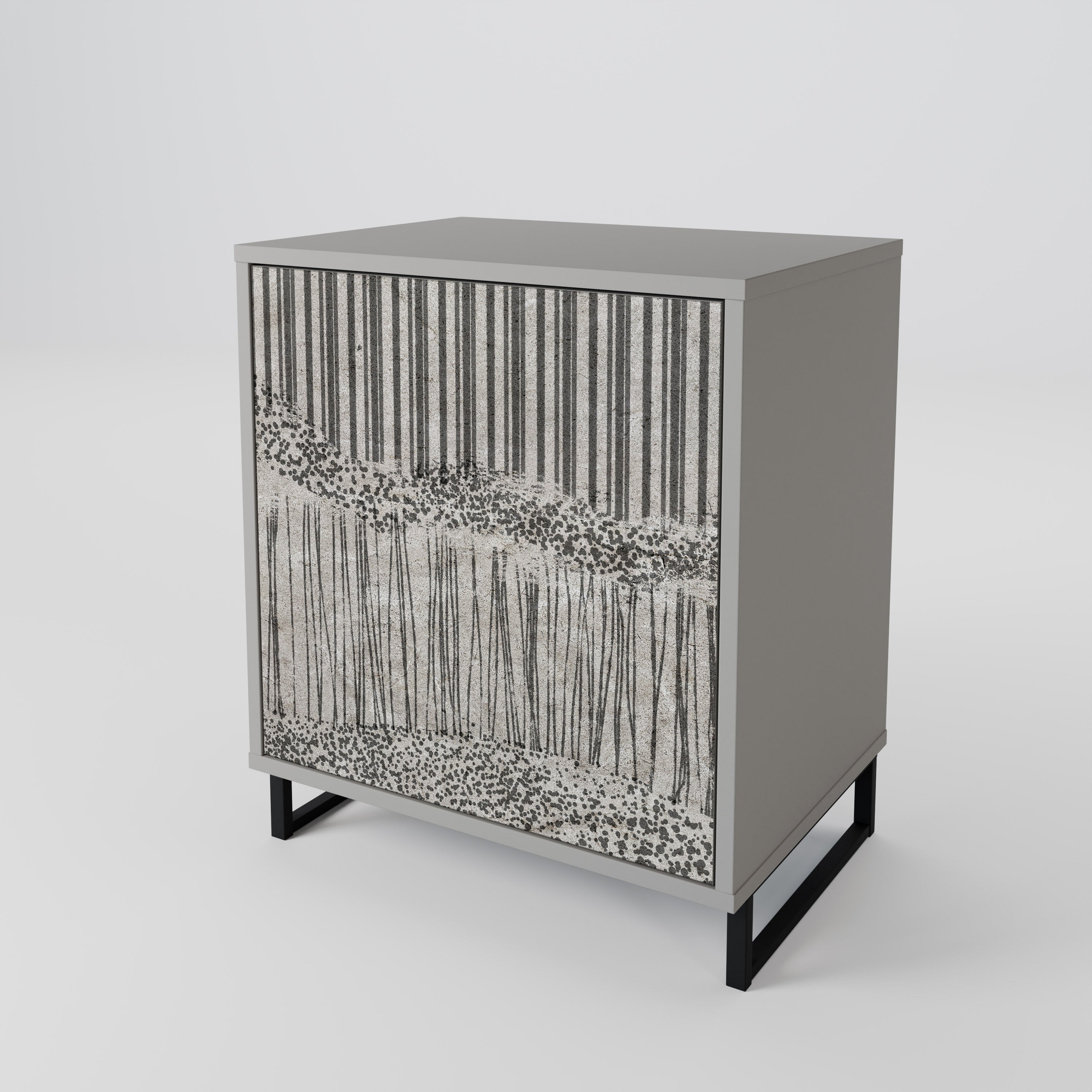 GRAIN LINES Komoda 1-drzwiowa korpus Szary