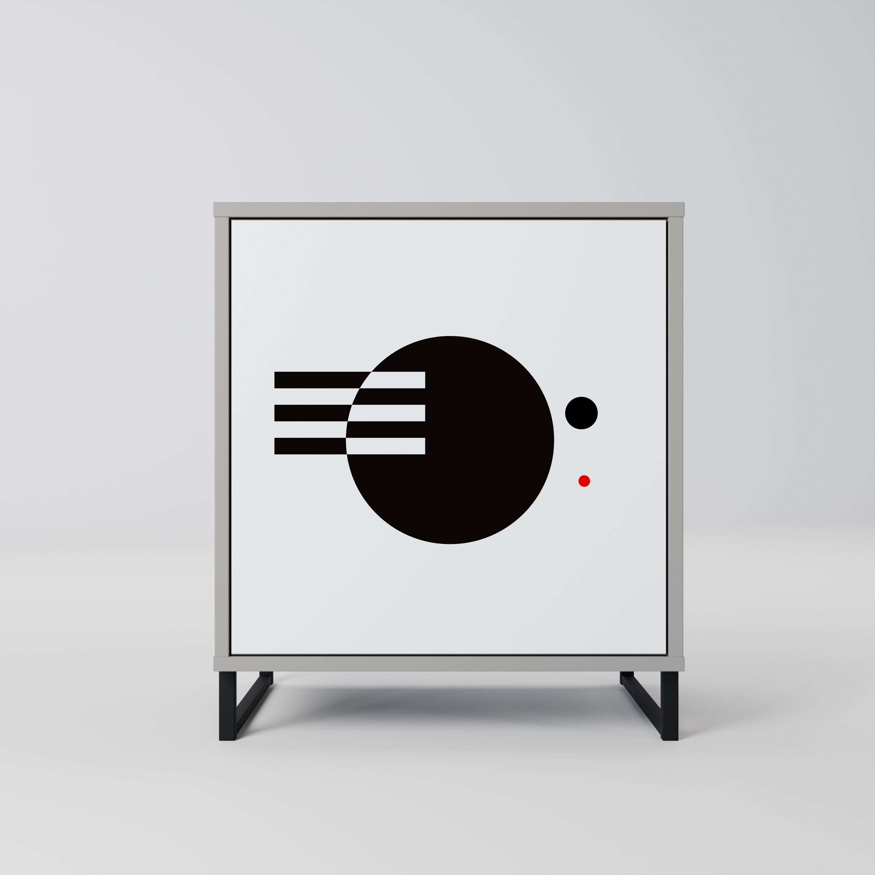 BLACK AND WHITE COMBINATION Komoda 1-drzwiowa korpus Szary