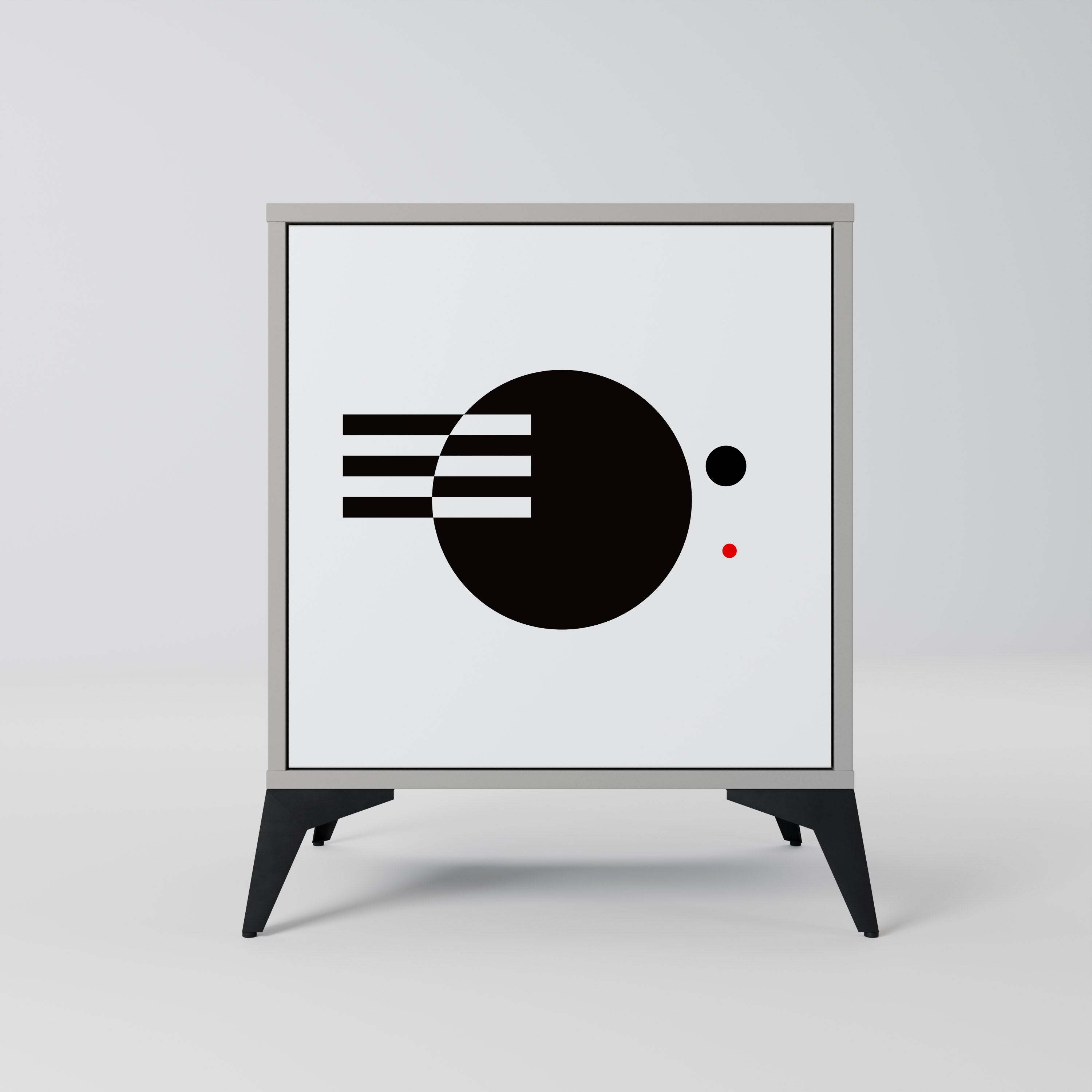 BLACK AND WHITE COMBINATION Komoda 1-drzwiowa korpus Szary