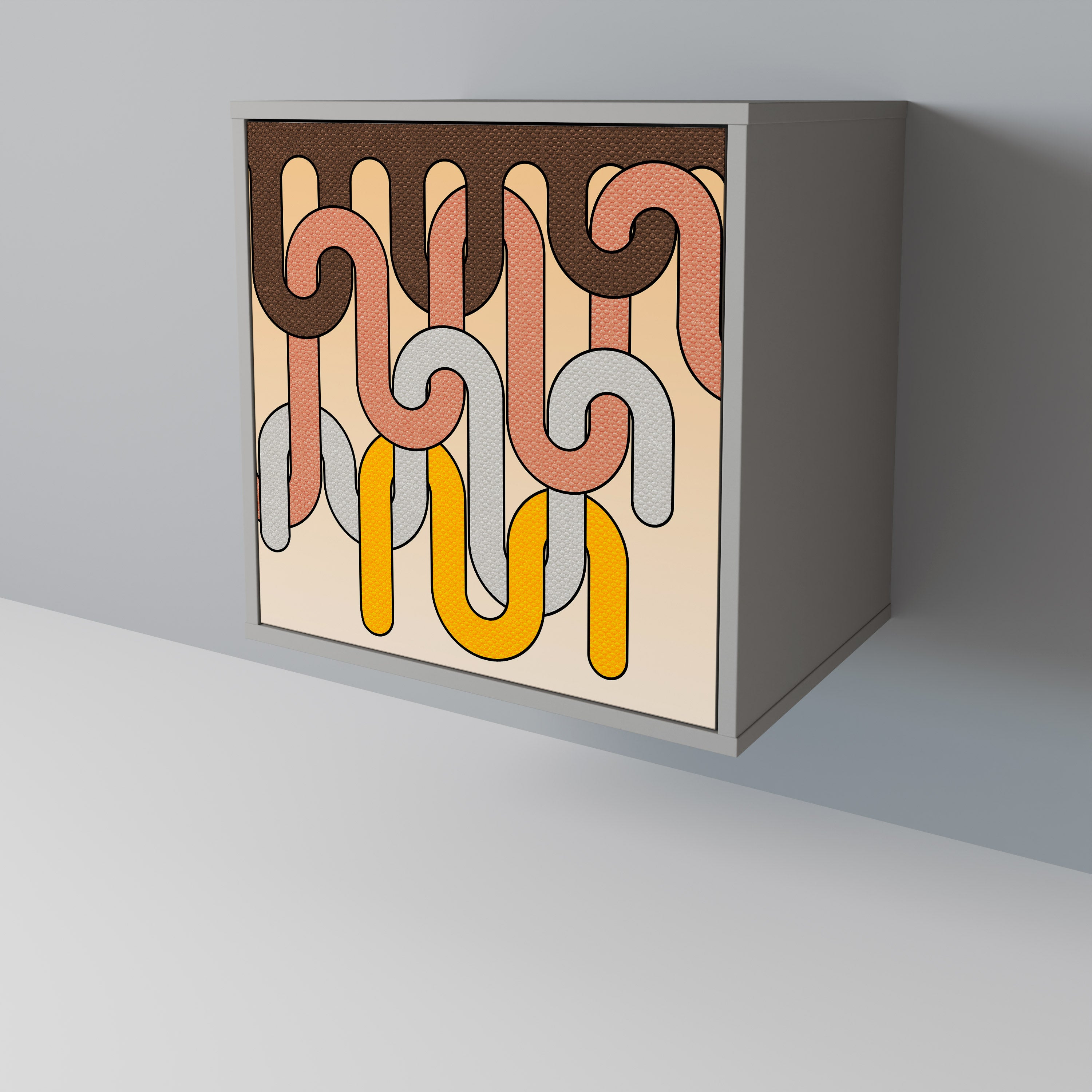 COLORFUL STRINGS Komoda 1-drzwiowa korpus Szary